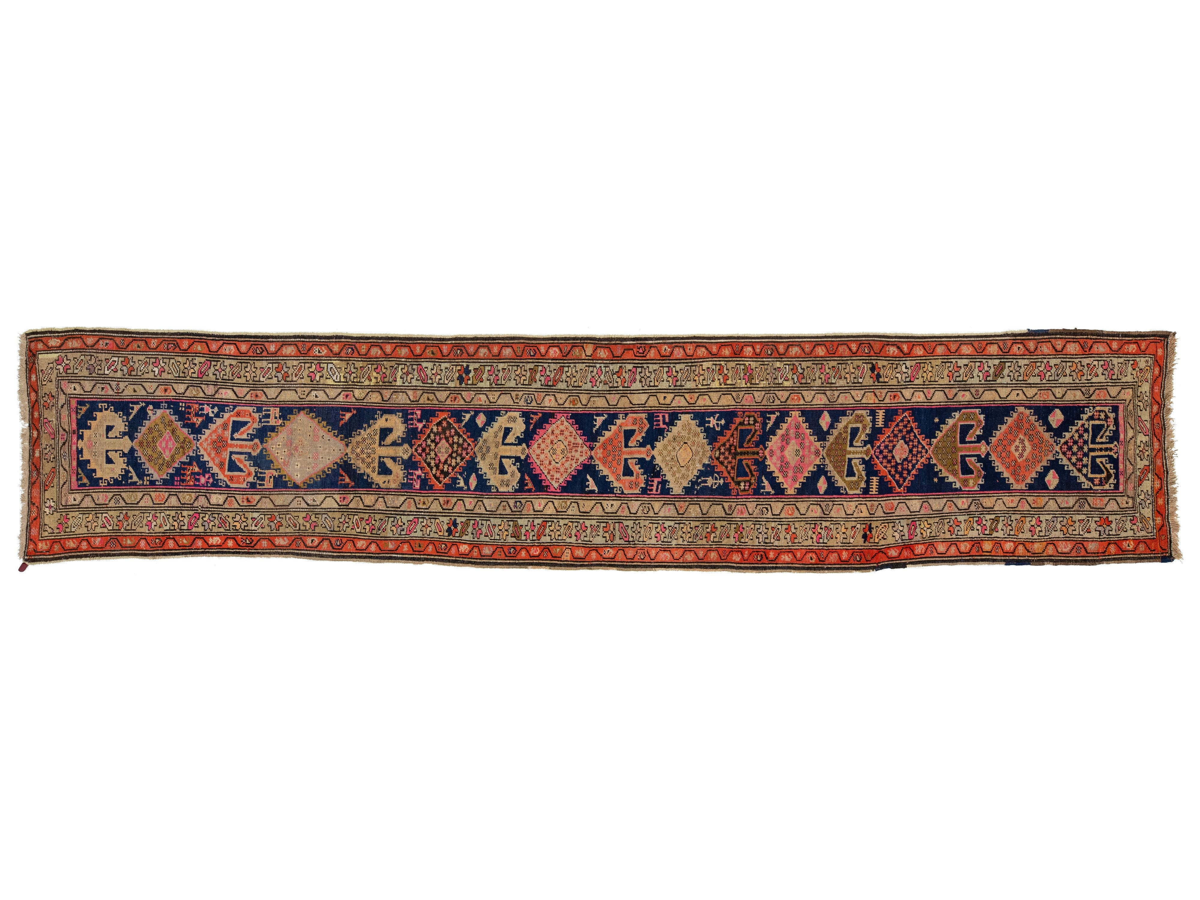 Antique Persian Malayer Wool Runner Rug 3 X 15