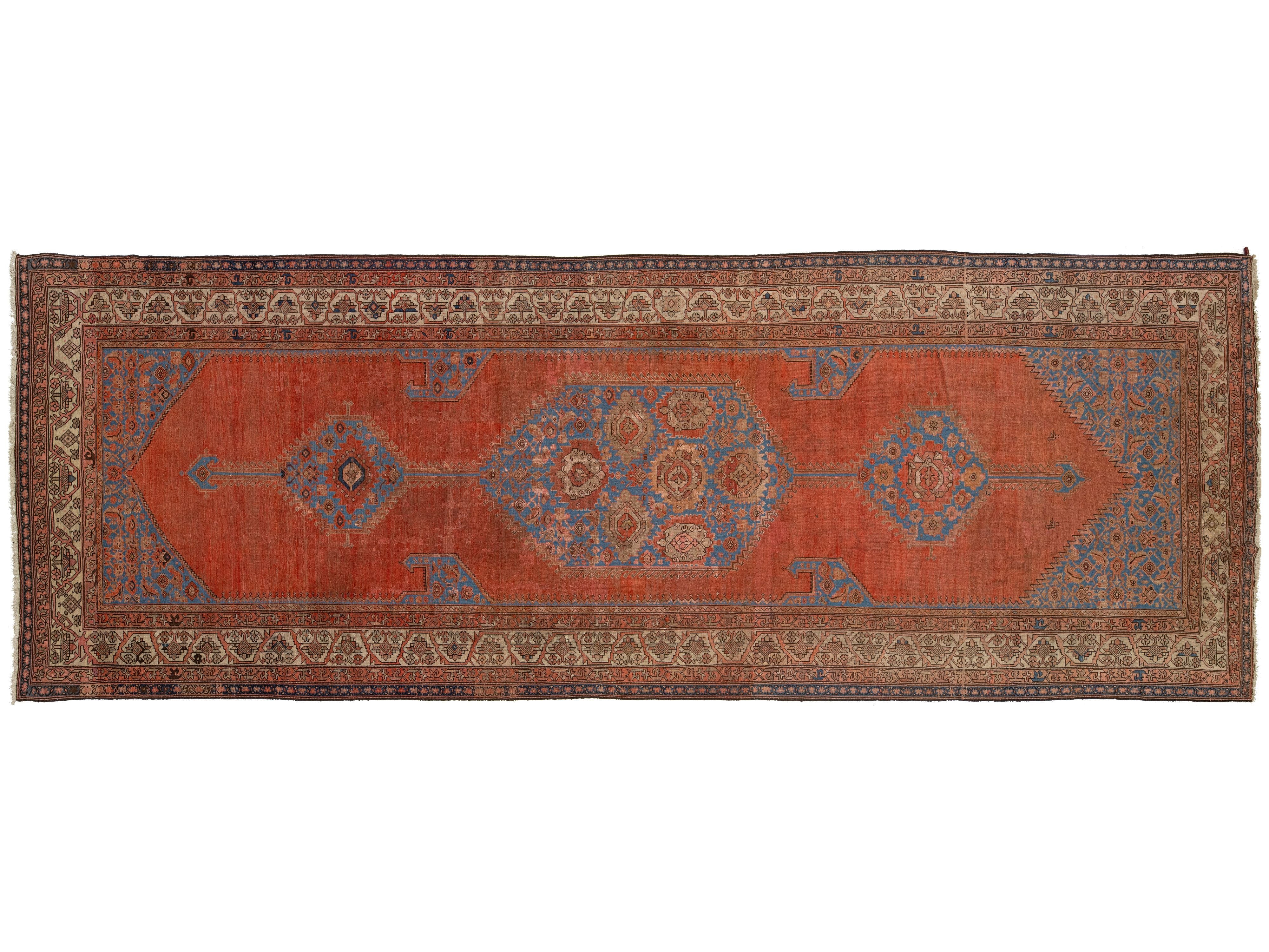 Antique Persian Bakshaish Wool Runner Rug 7 X 20