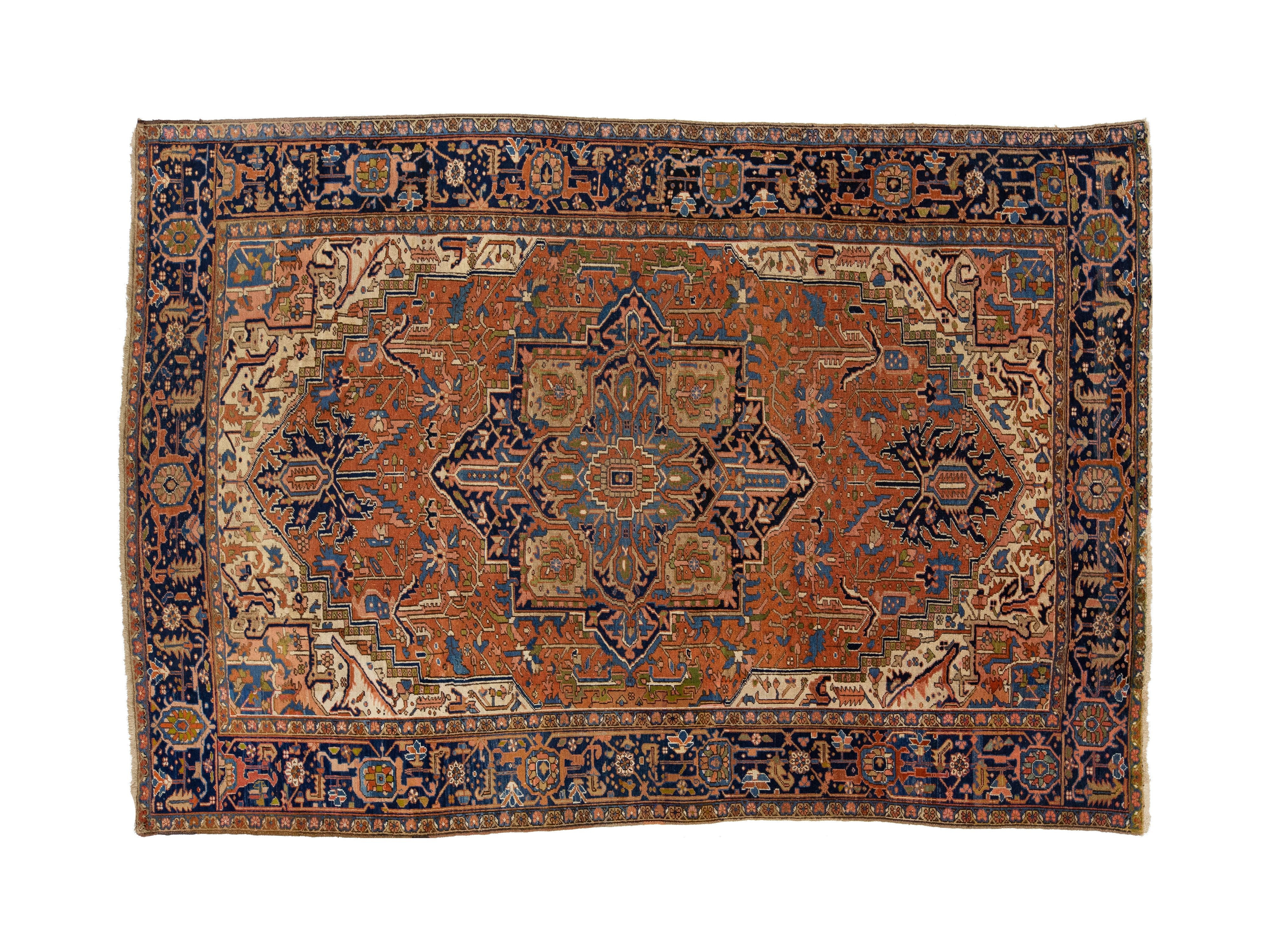 Antique Persian Heriz Wool Rug 8 X 12