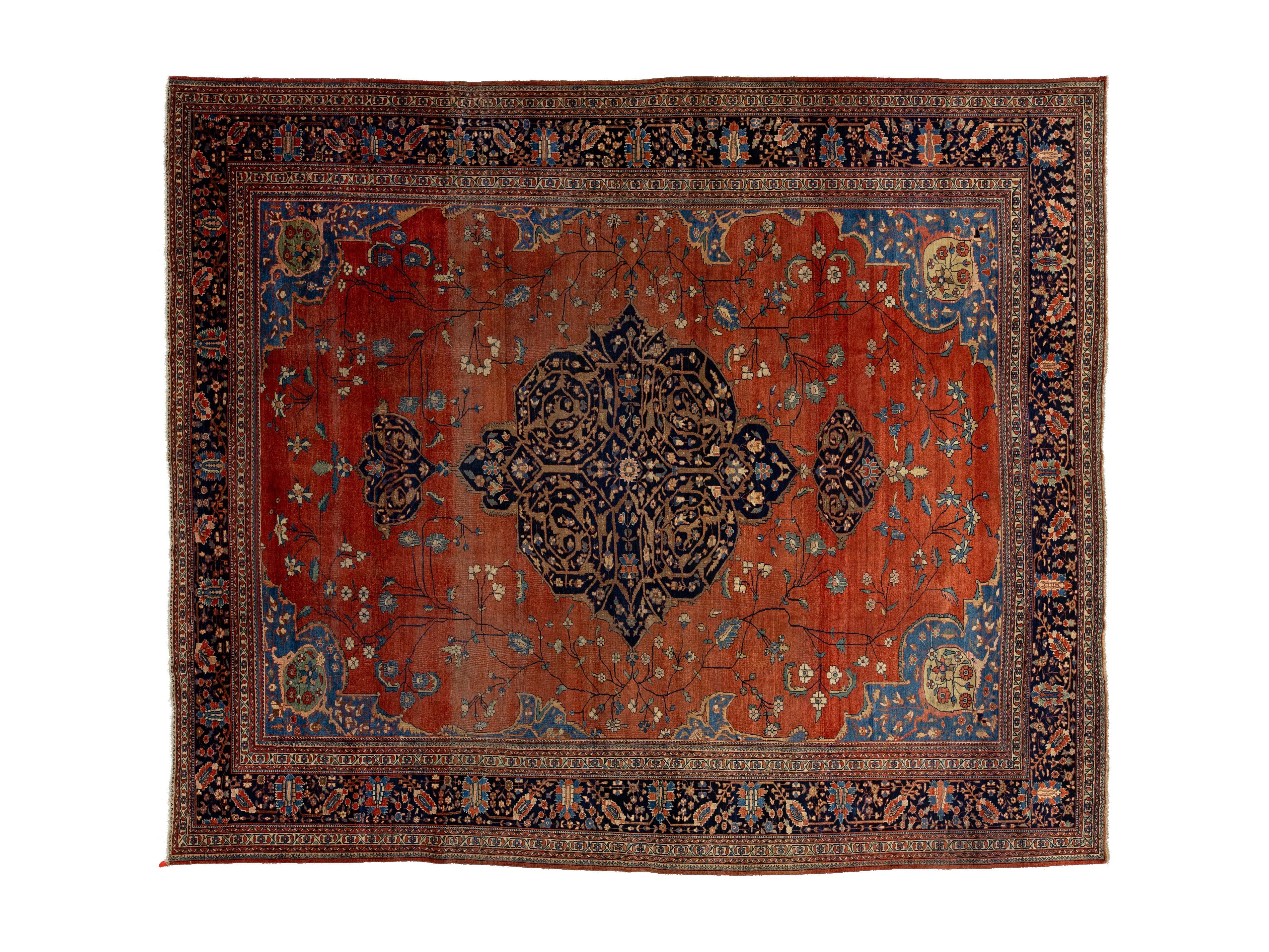 Antique Persian Farahan Wool Rug 11 X 13