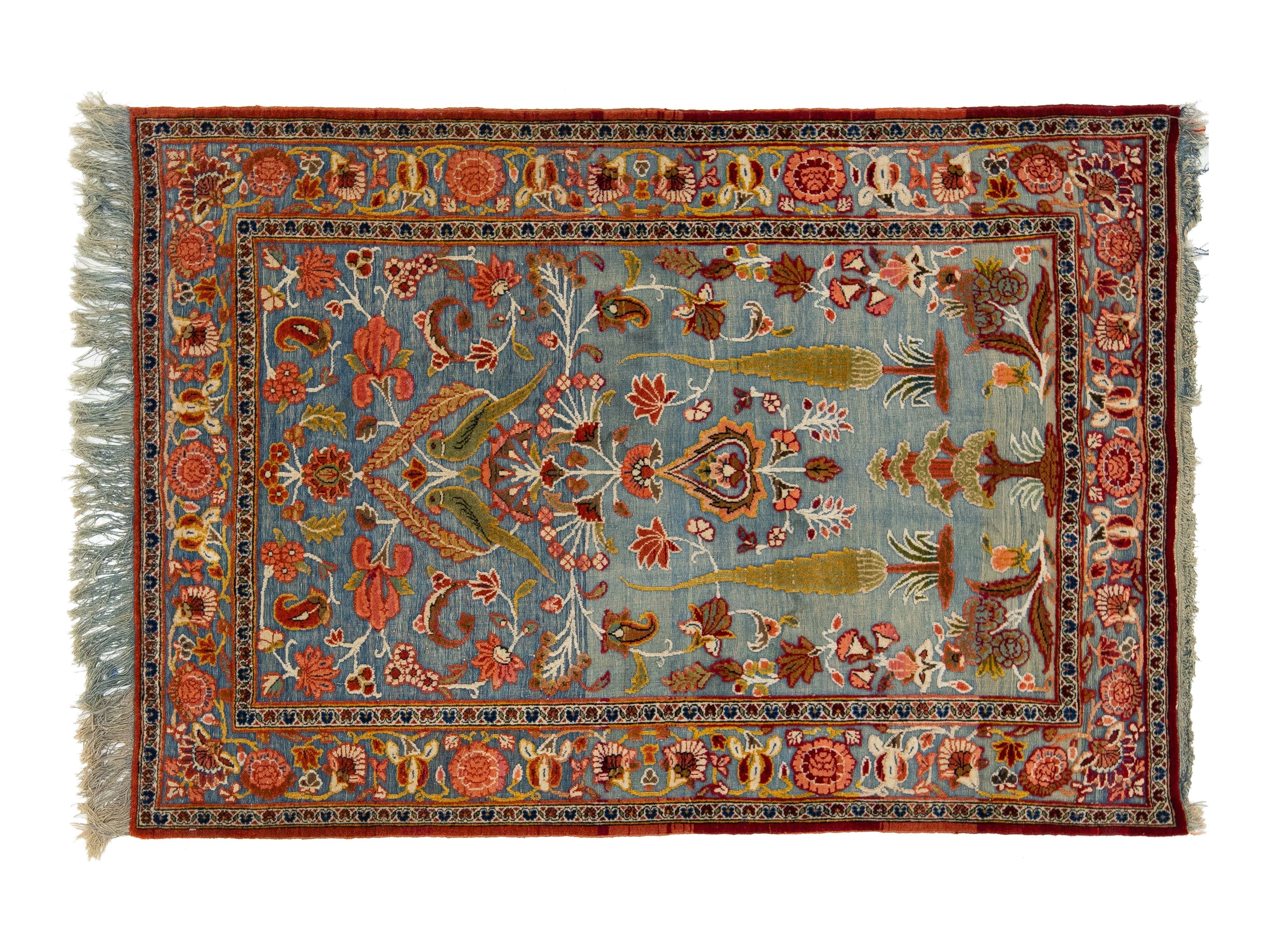 Antique Persian Tabriz Wool Rug 3 X 5