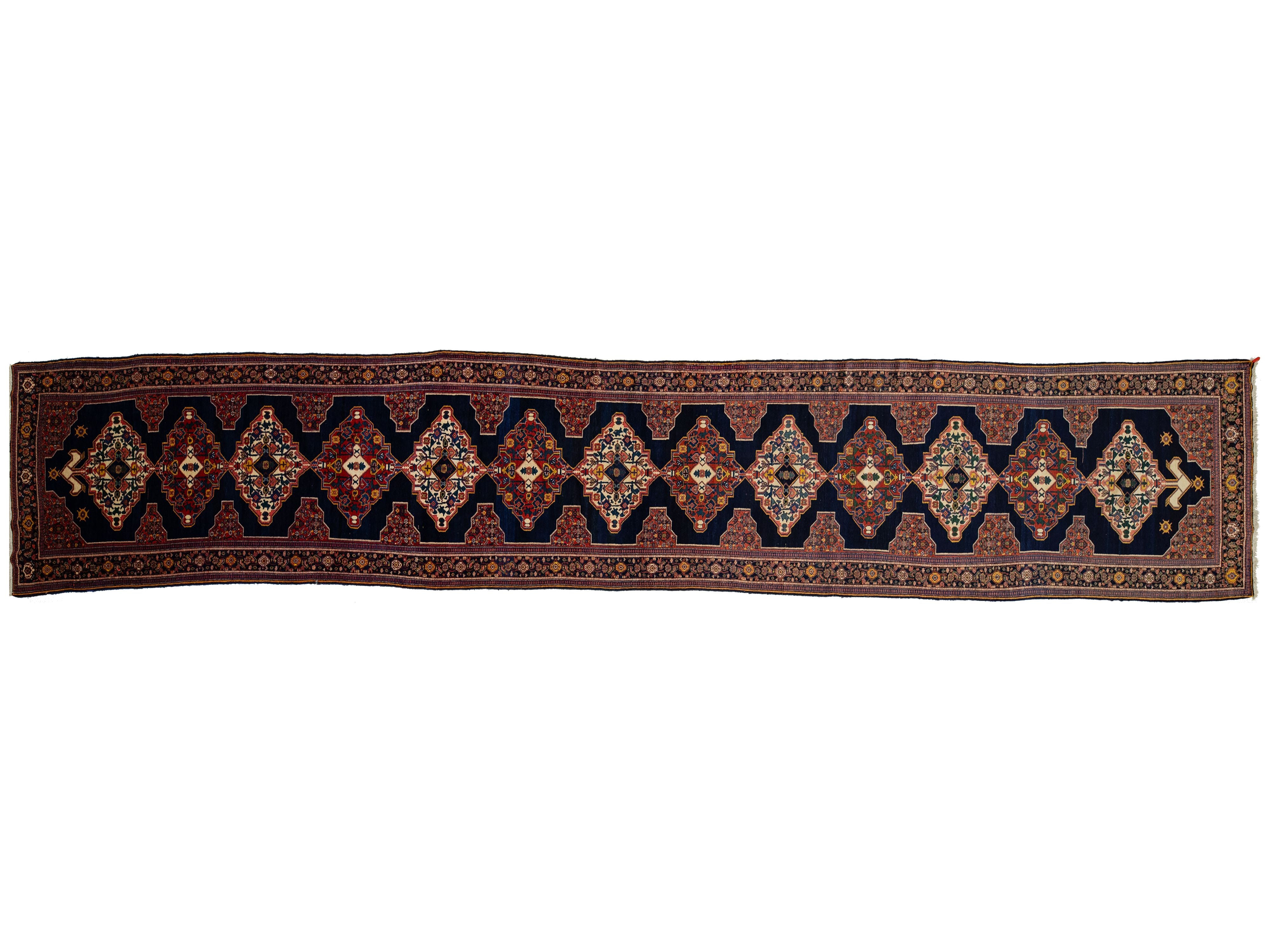 Antique Persian Malayer Wool Runner Rug 4 X 25