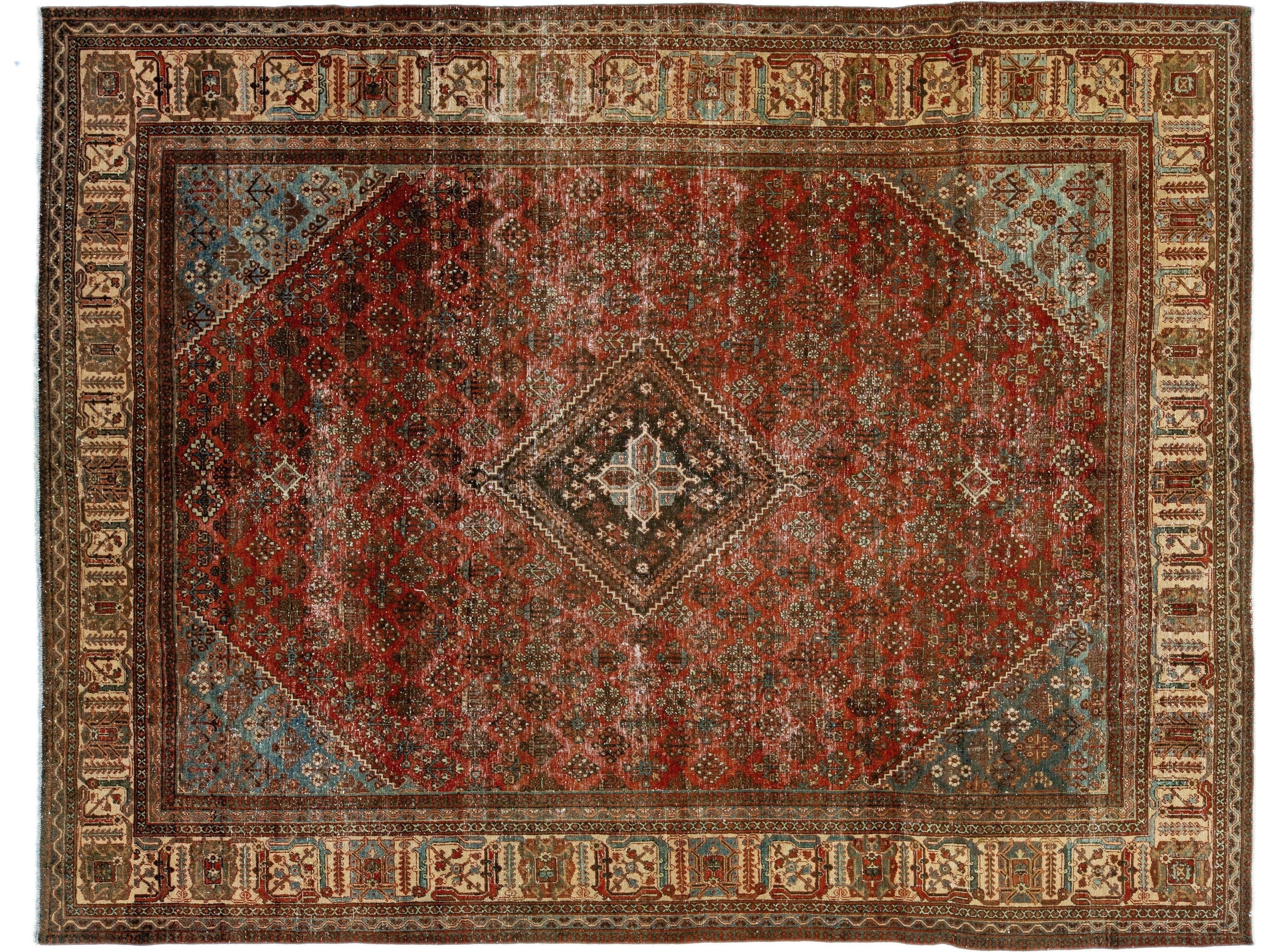 Antique Joshegan Wool Rug 10 X 13