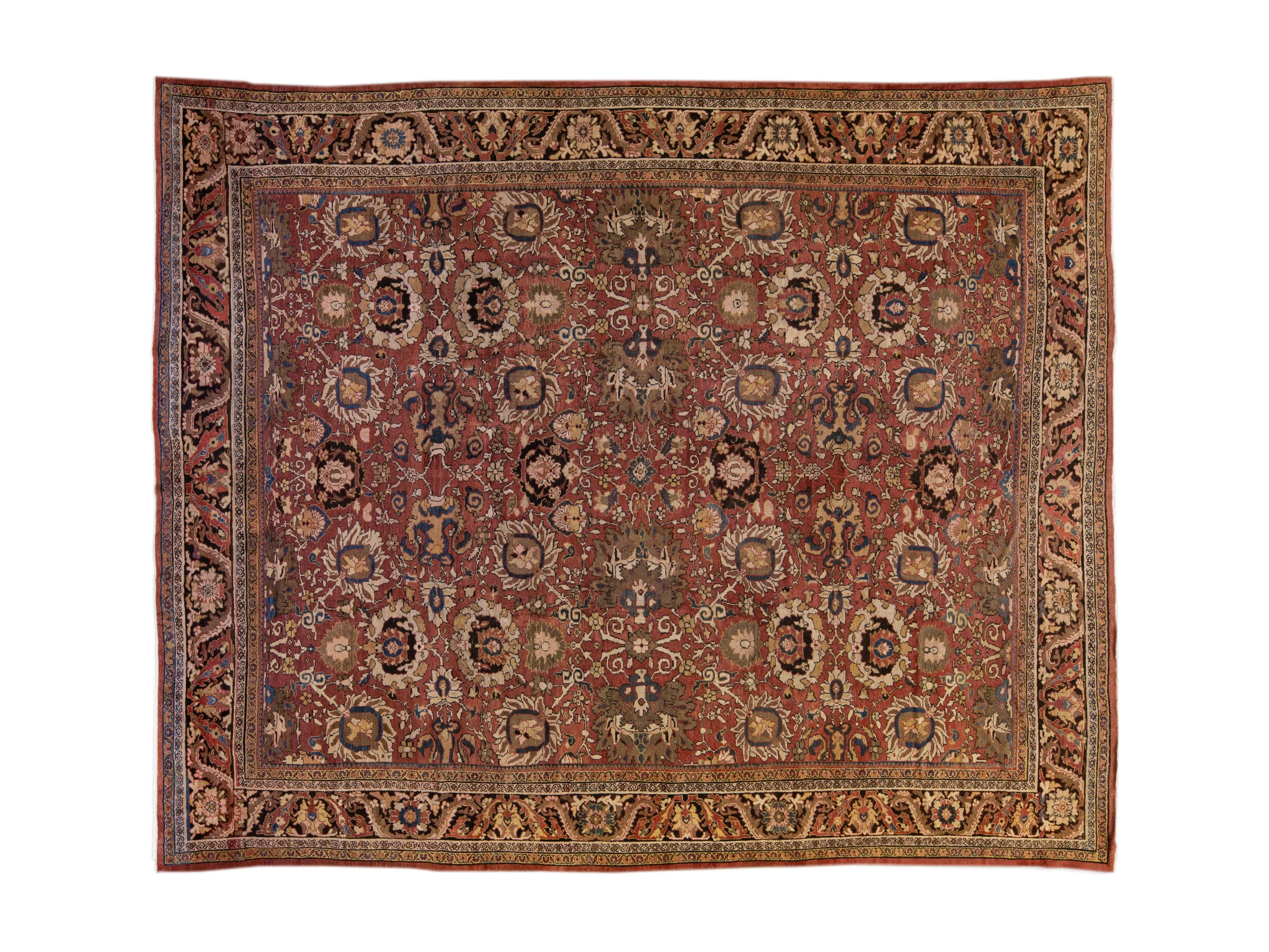 Antique Sultanabad Wool Rug 14 X 17