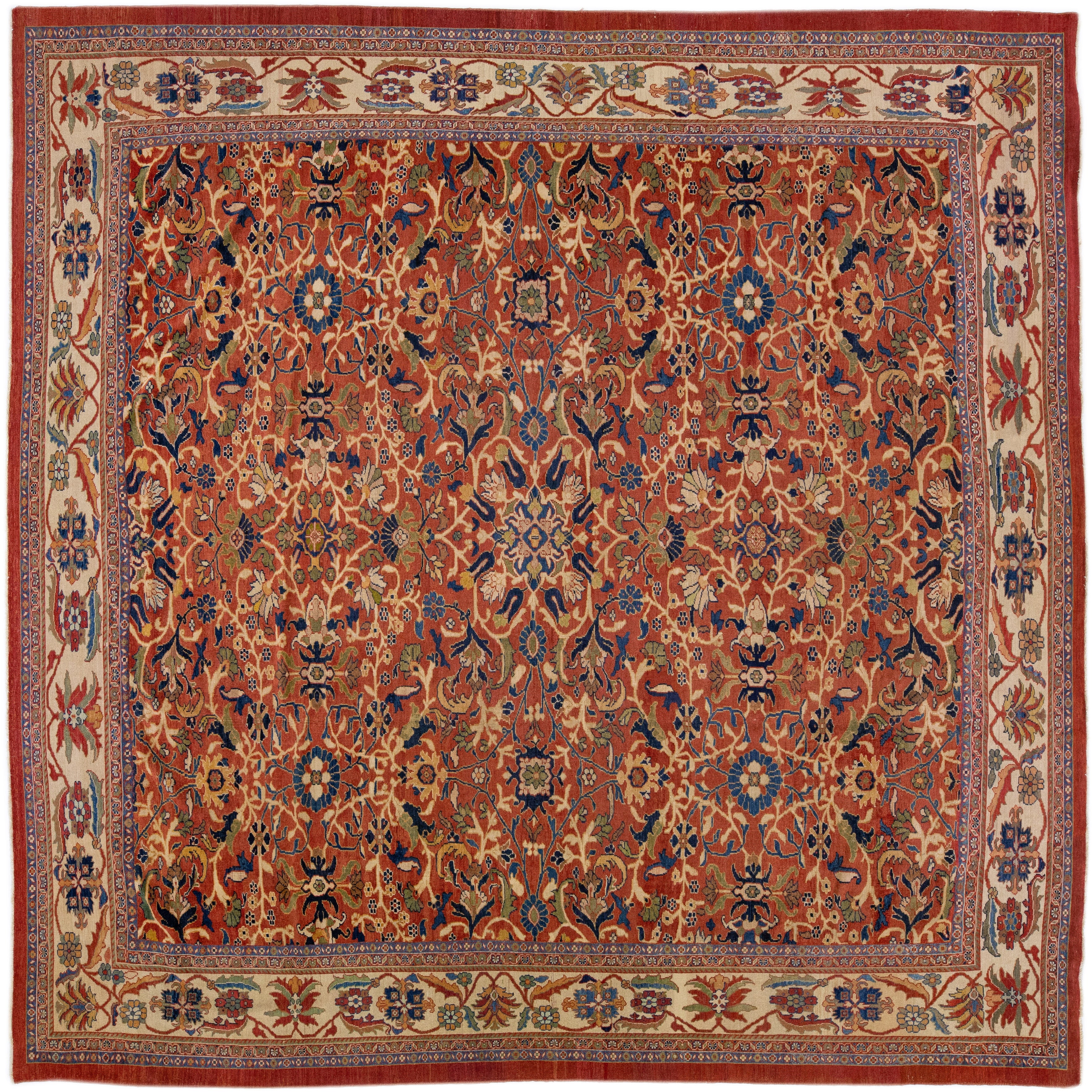 Antique Sultanabad Wool Rug 15 X 15