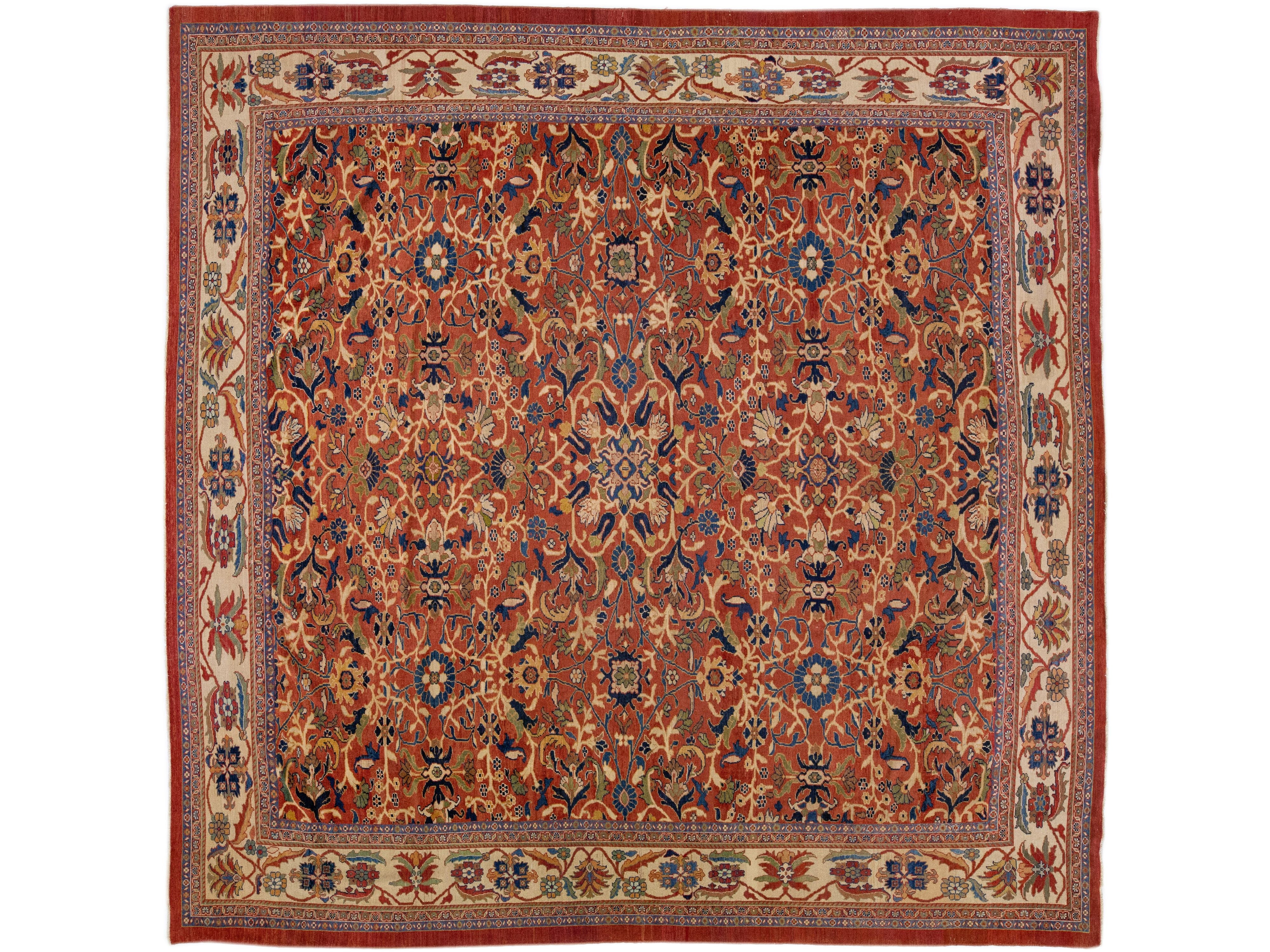 Antique Sultanabad Wool Rug 15 X 15