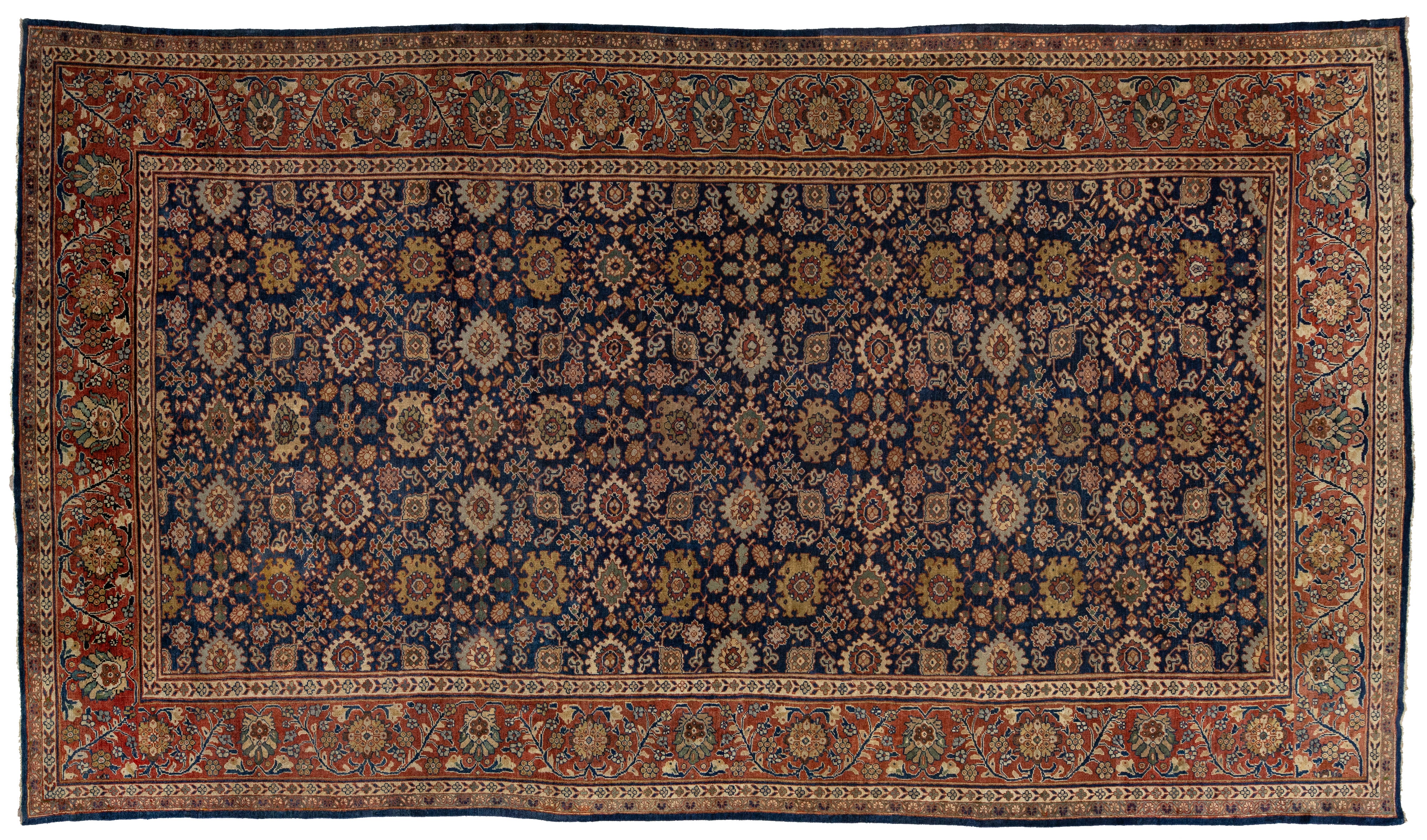Antique Sultanabad Wool Rug 12 X 21