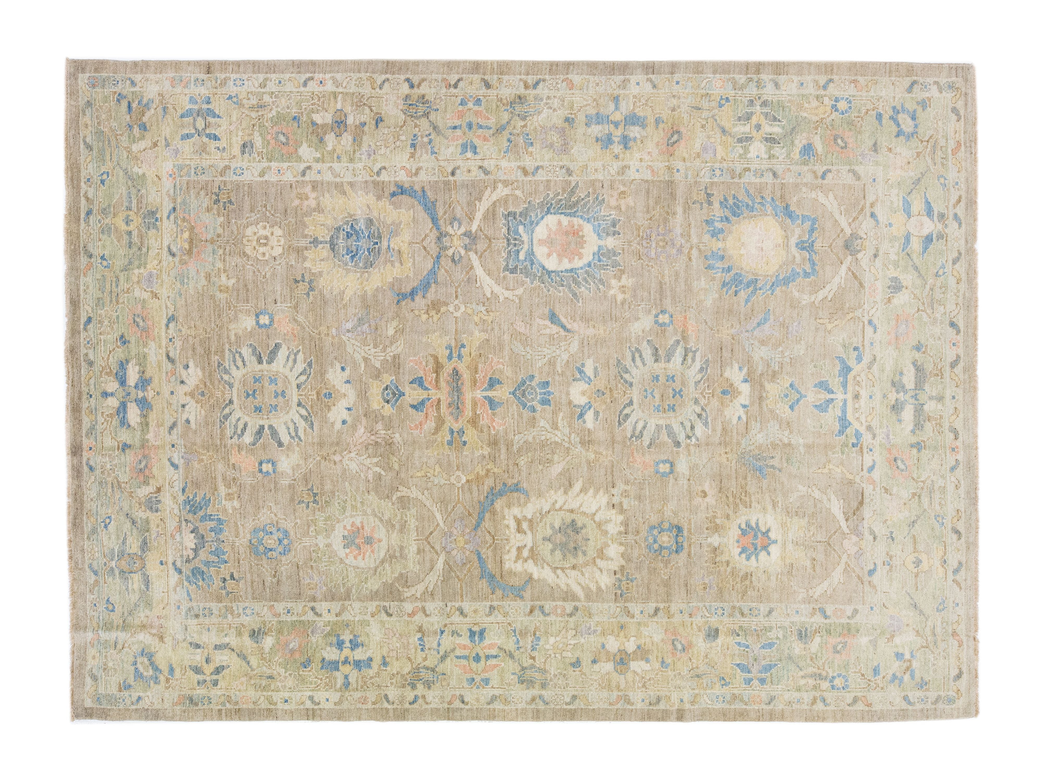 Modern Sultanabad Wool Rug 9 X 12