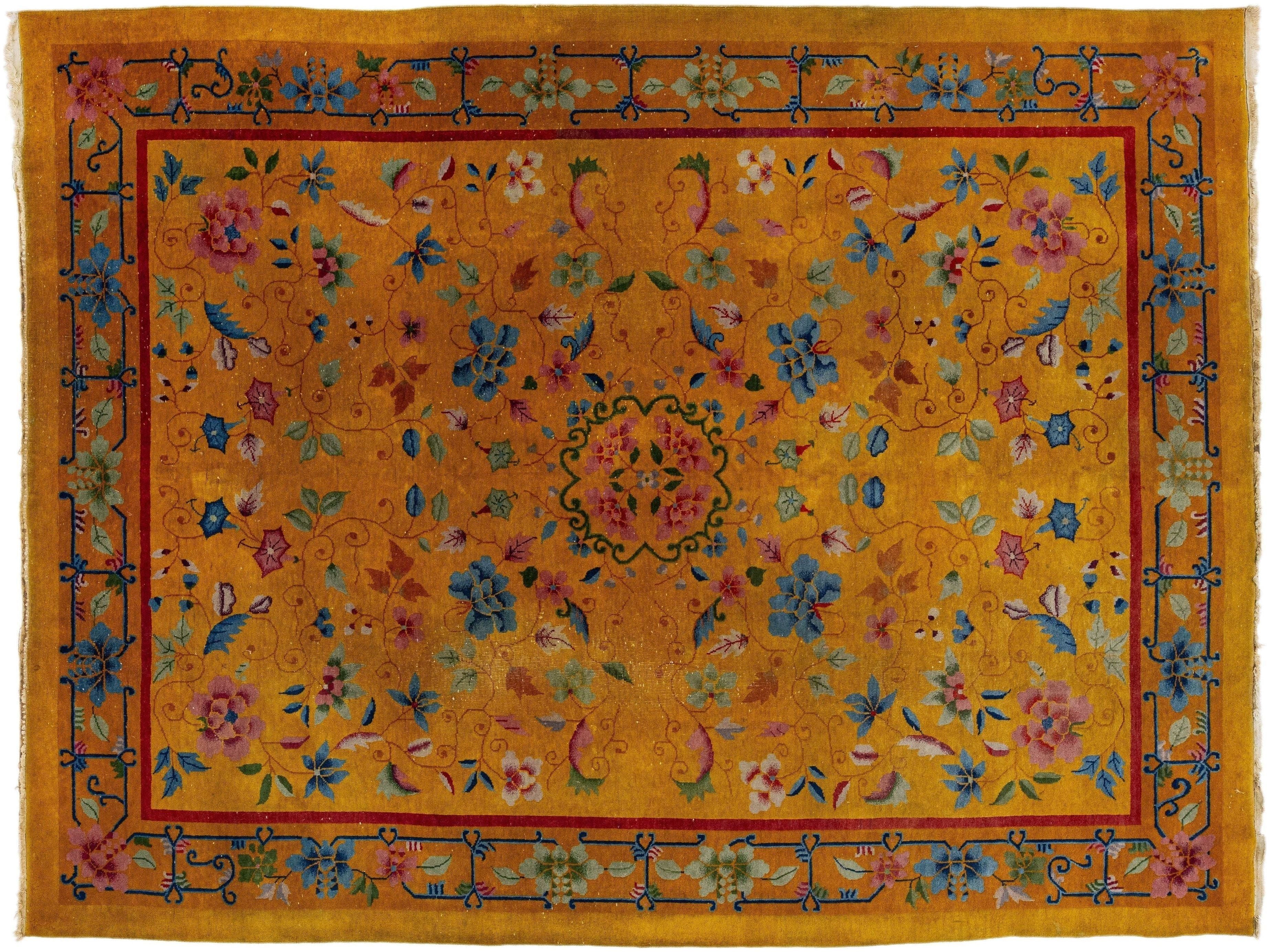 Antique Art Deco Chinese Rug 9 X 12
