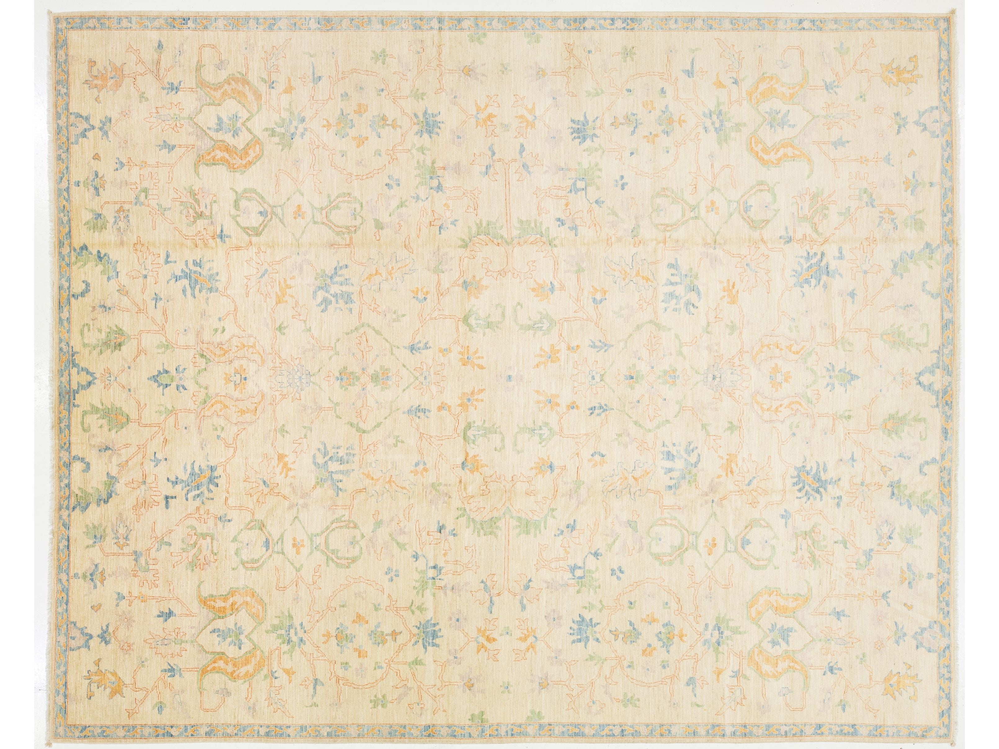 Modern Oushak Wool Rug 12 X 15