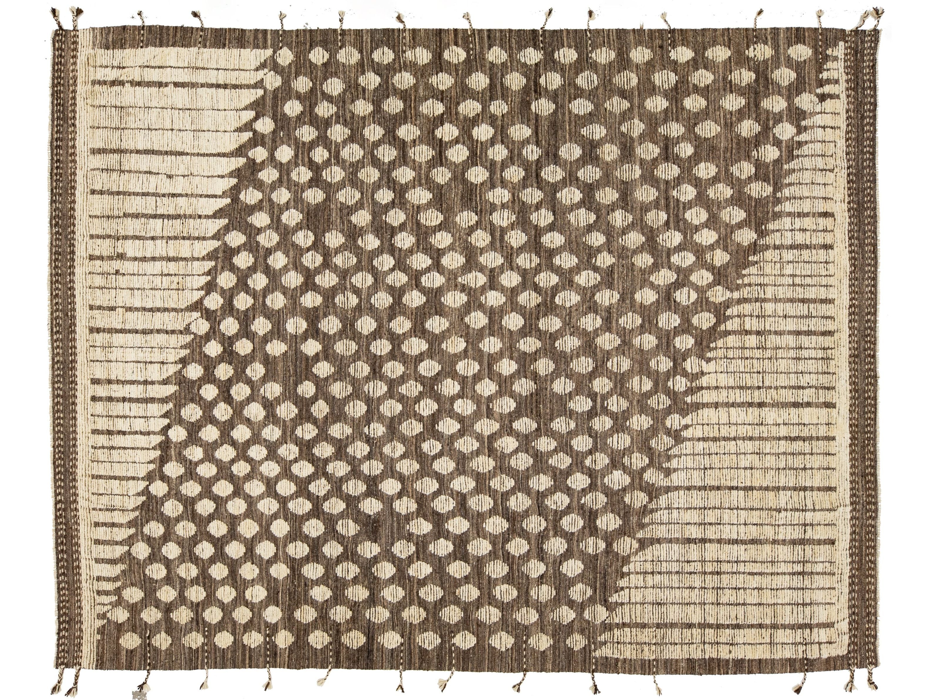 Modern Moroccan Wool Rug 9 X 12