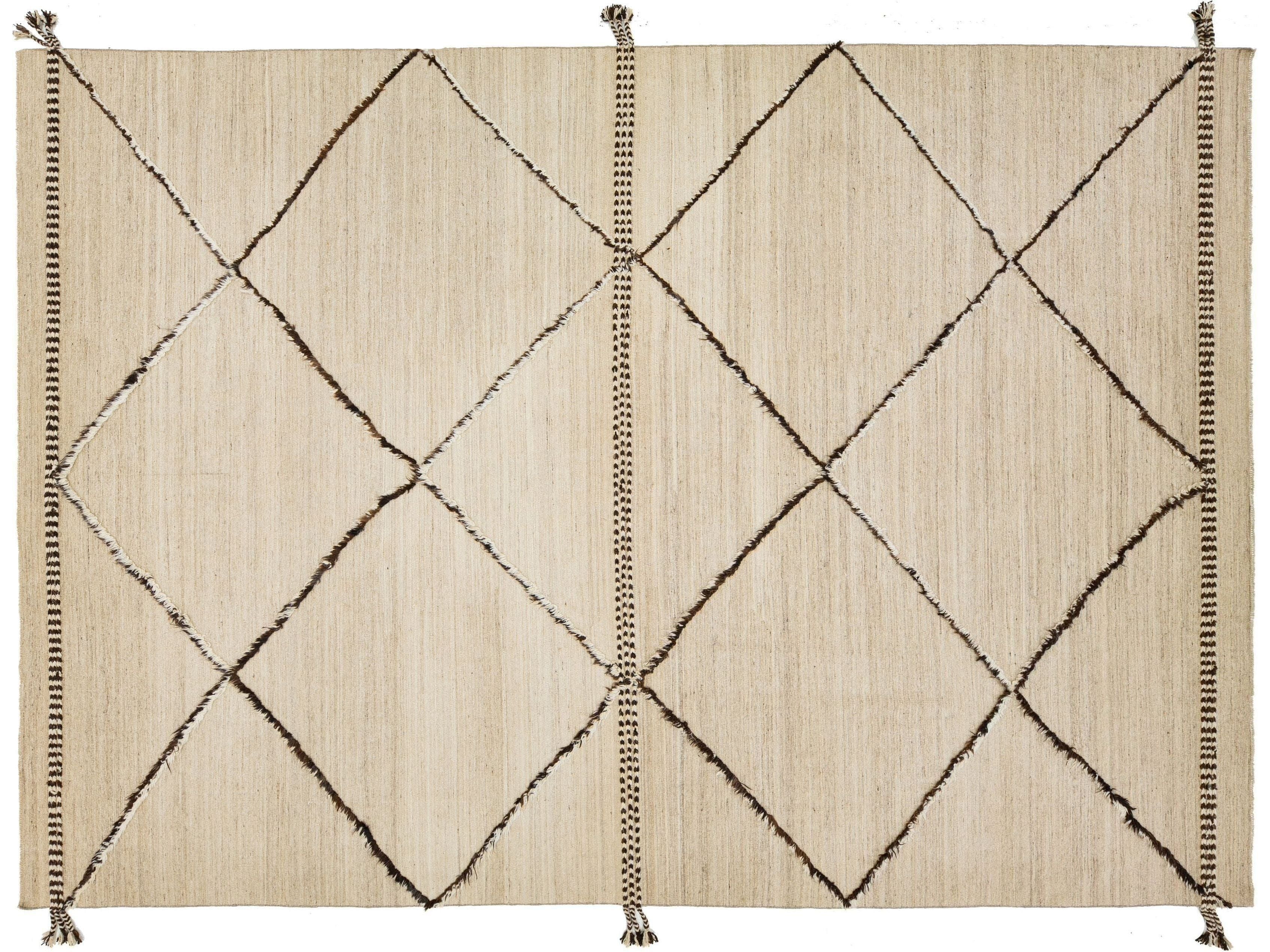 Modern Moroccan Wool Rug 10 X 15
