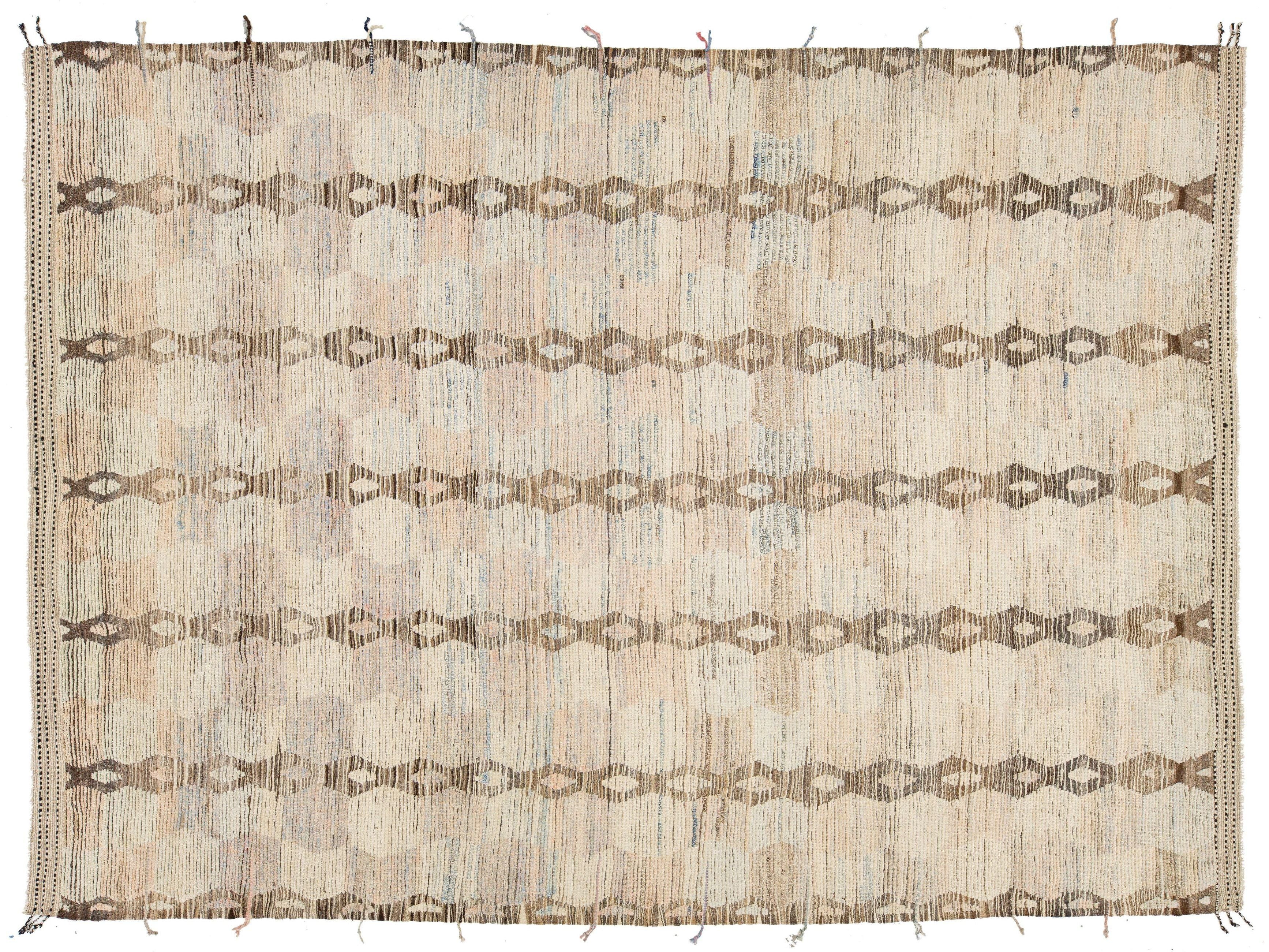 Modern Moroccan Wool Rug 9 X 14
