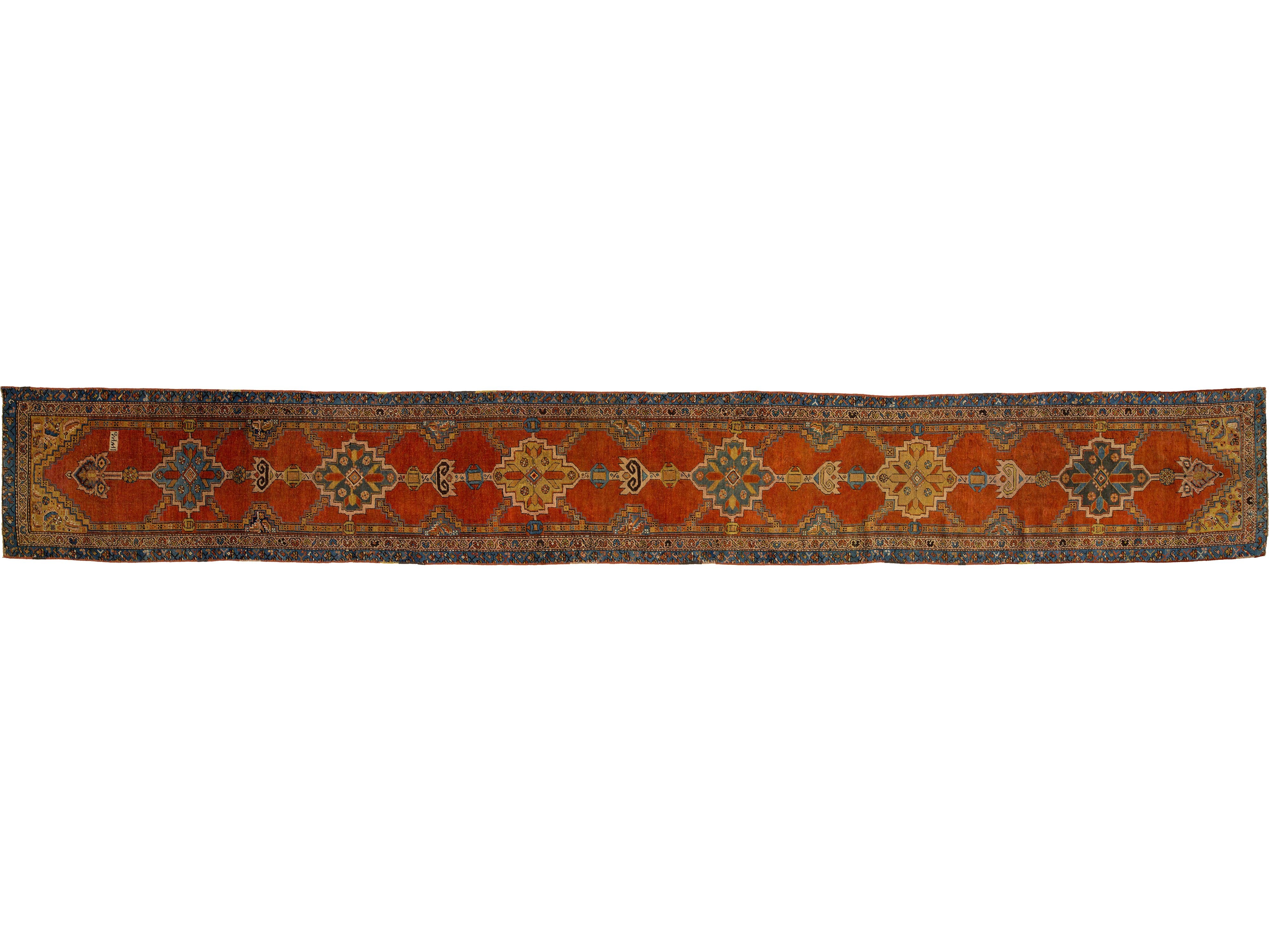 Antique Bakshaish Wool Runner 3 X 18