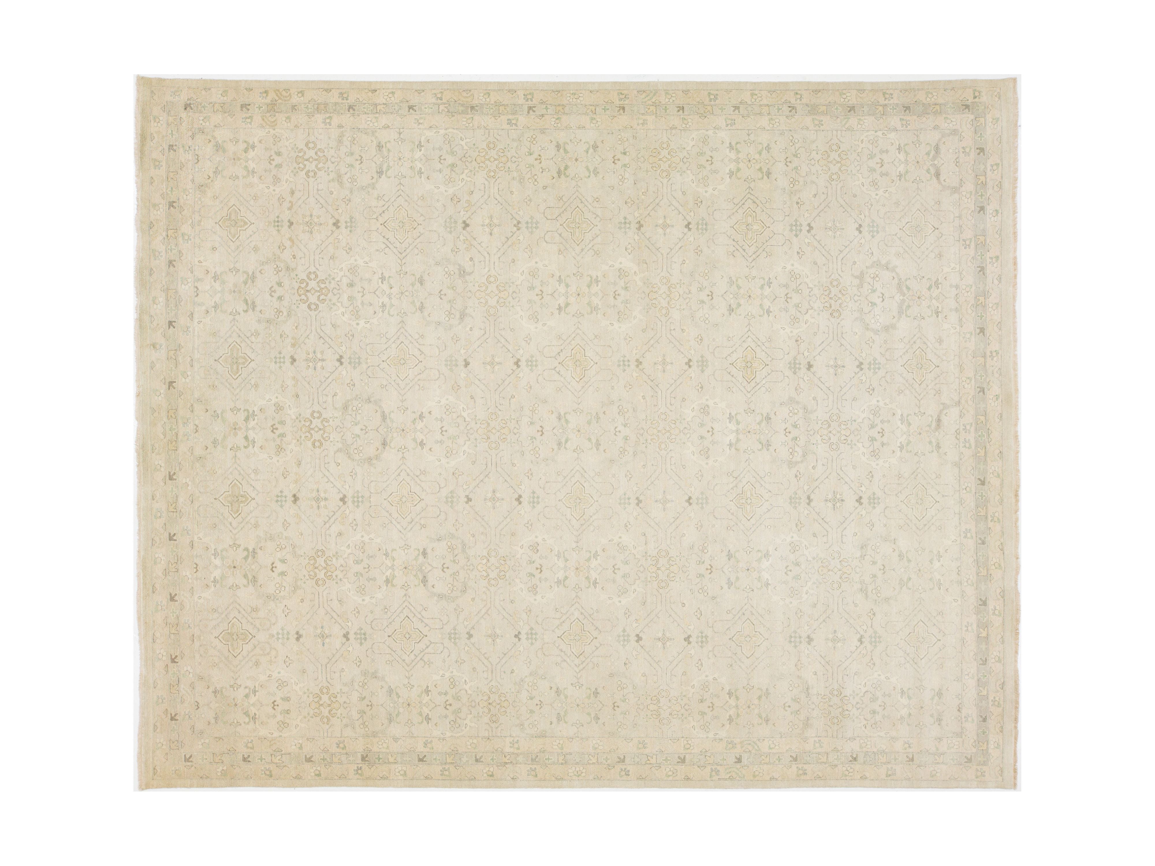 Modern Oushak Wool Rug 12 X 15