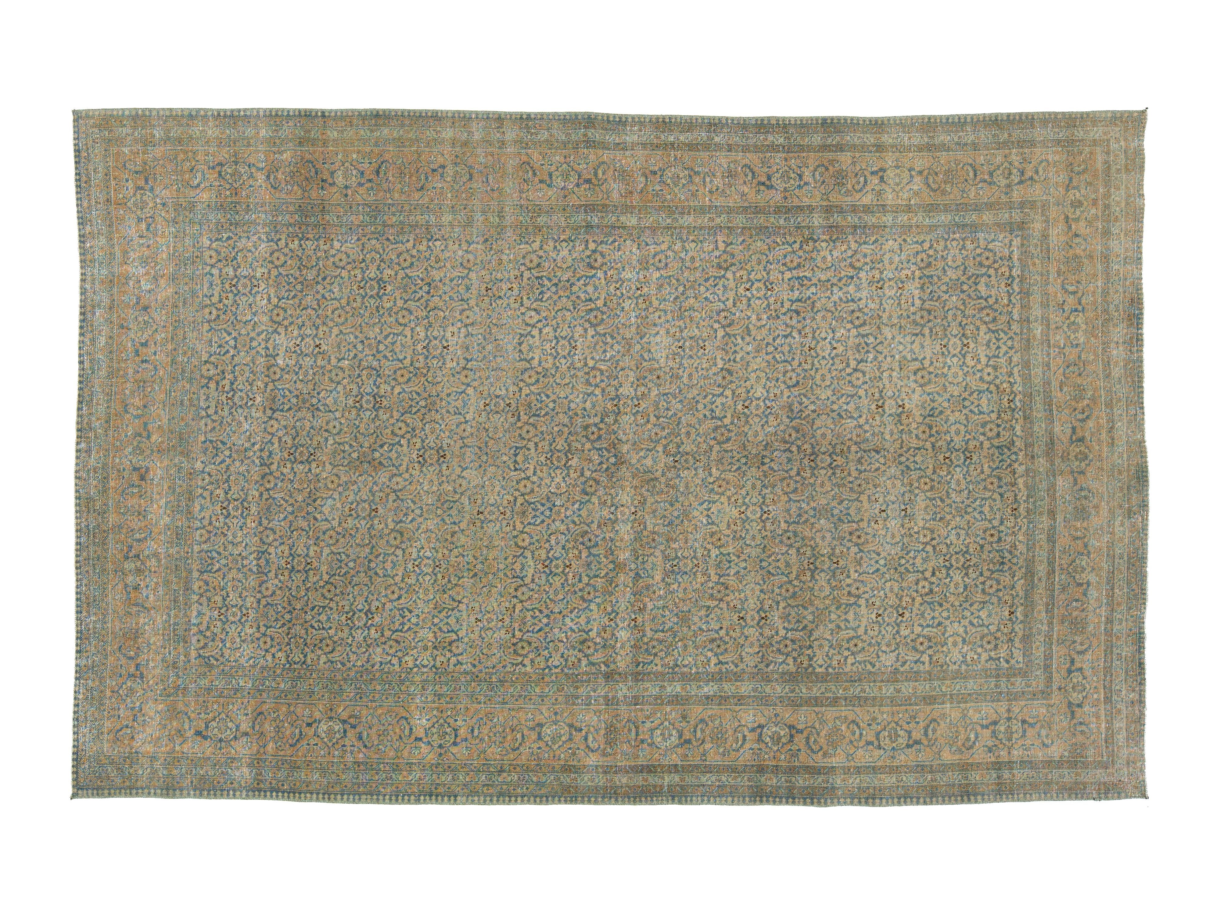 Antique Tabriz Wool Rug 6 X 9