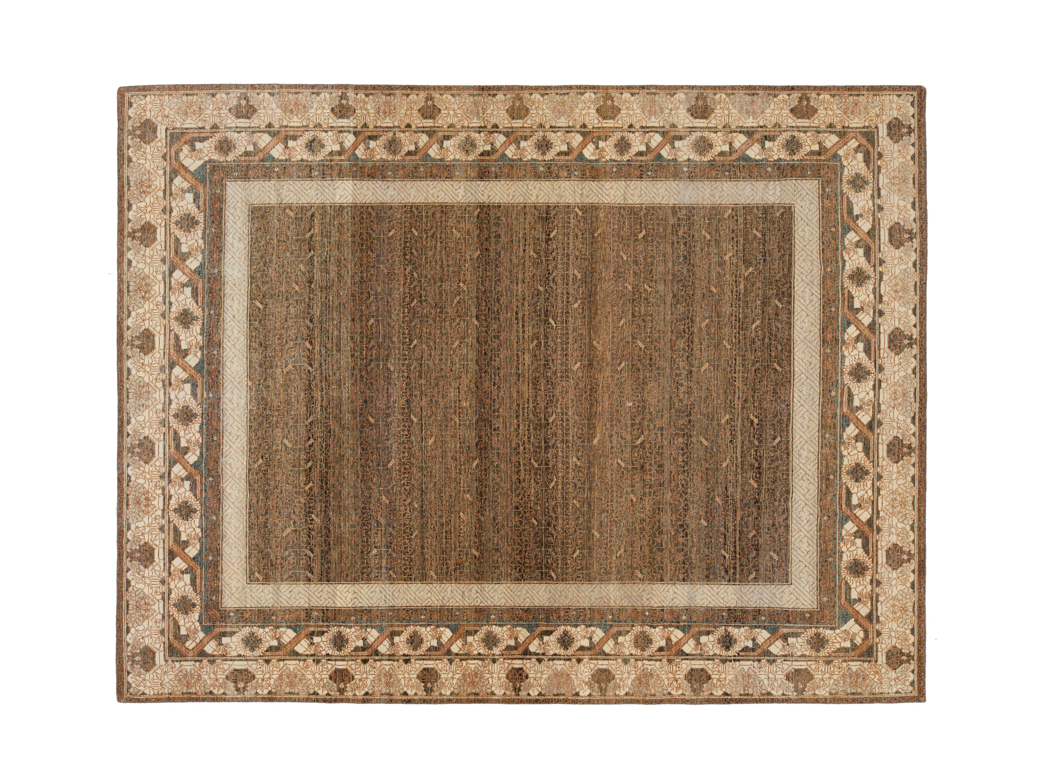 Modern Khotan Wool Rug 9 X 12