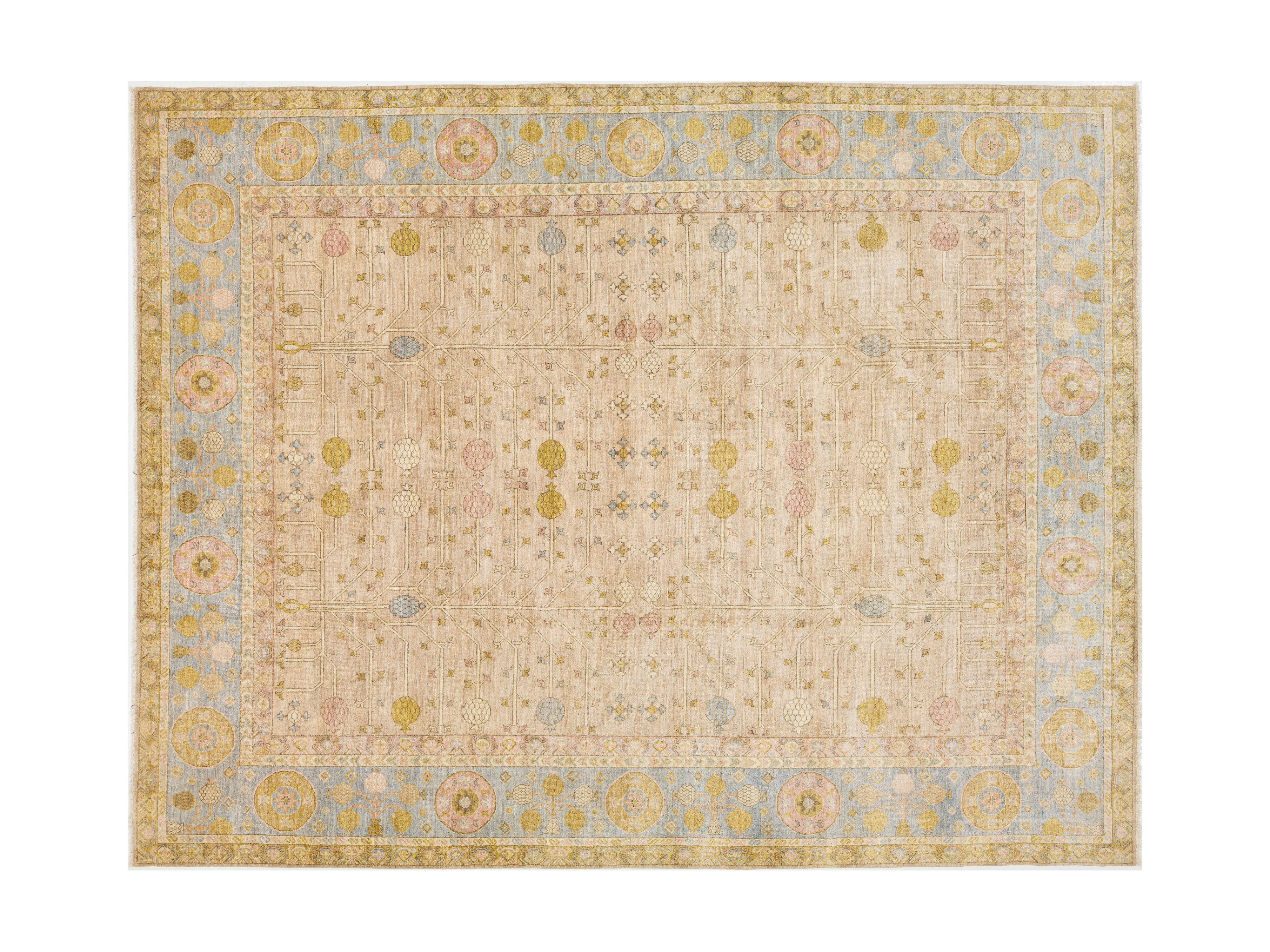 Modern Khotan Wool Rug 12 X 15