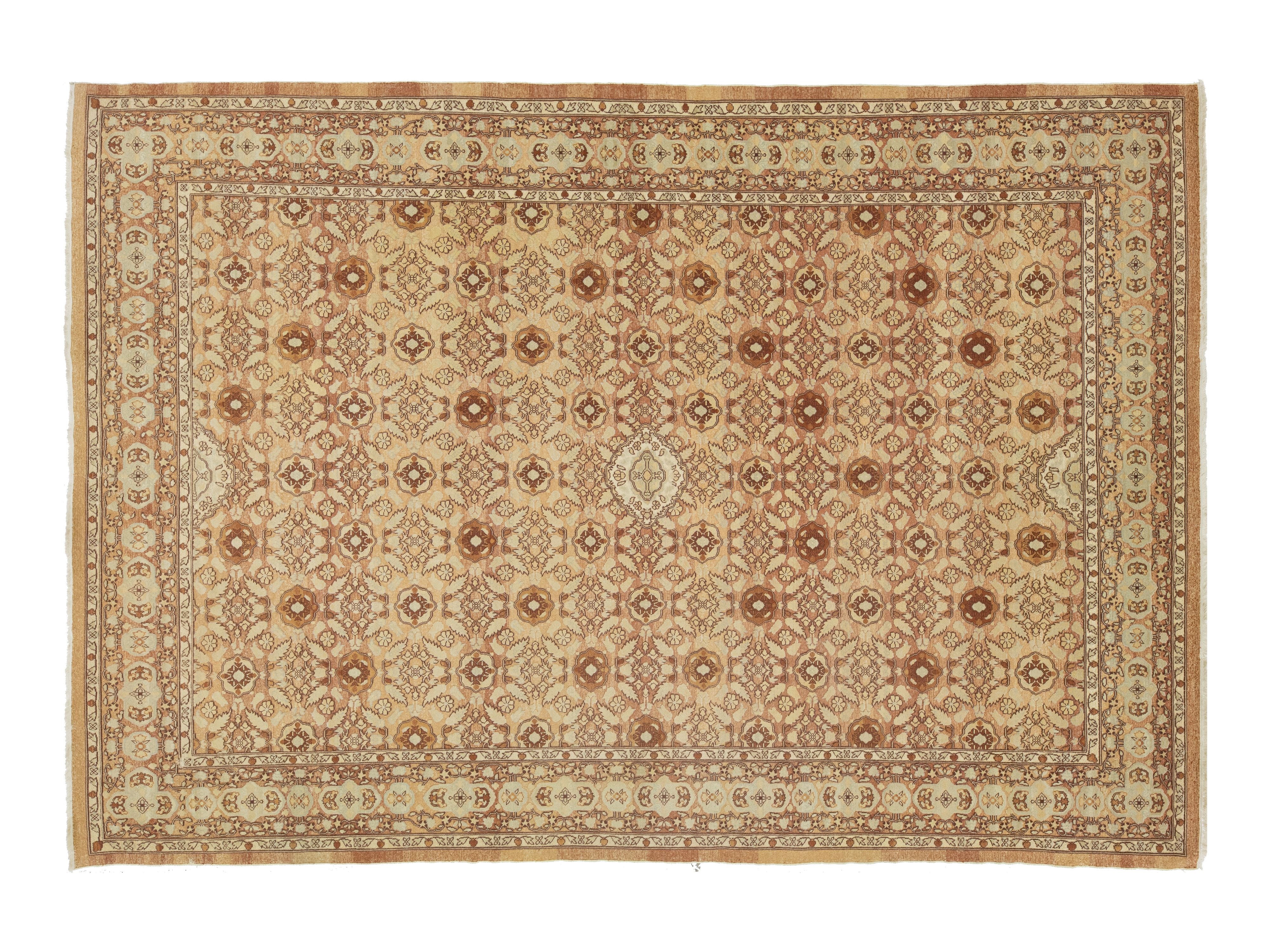 Vintage Agra Wool Rug 10 X 14