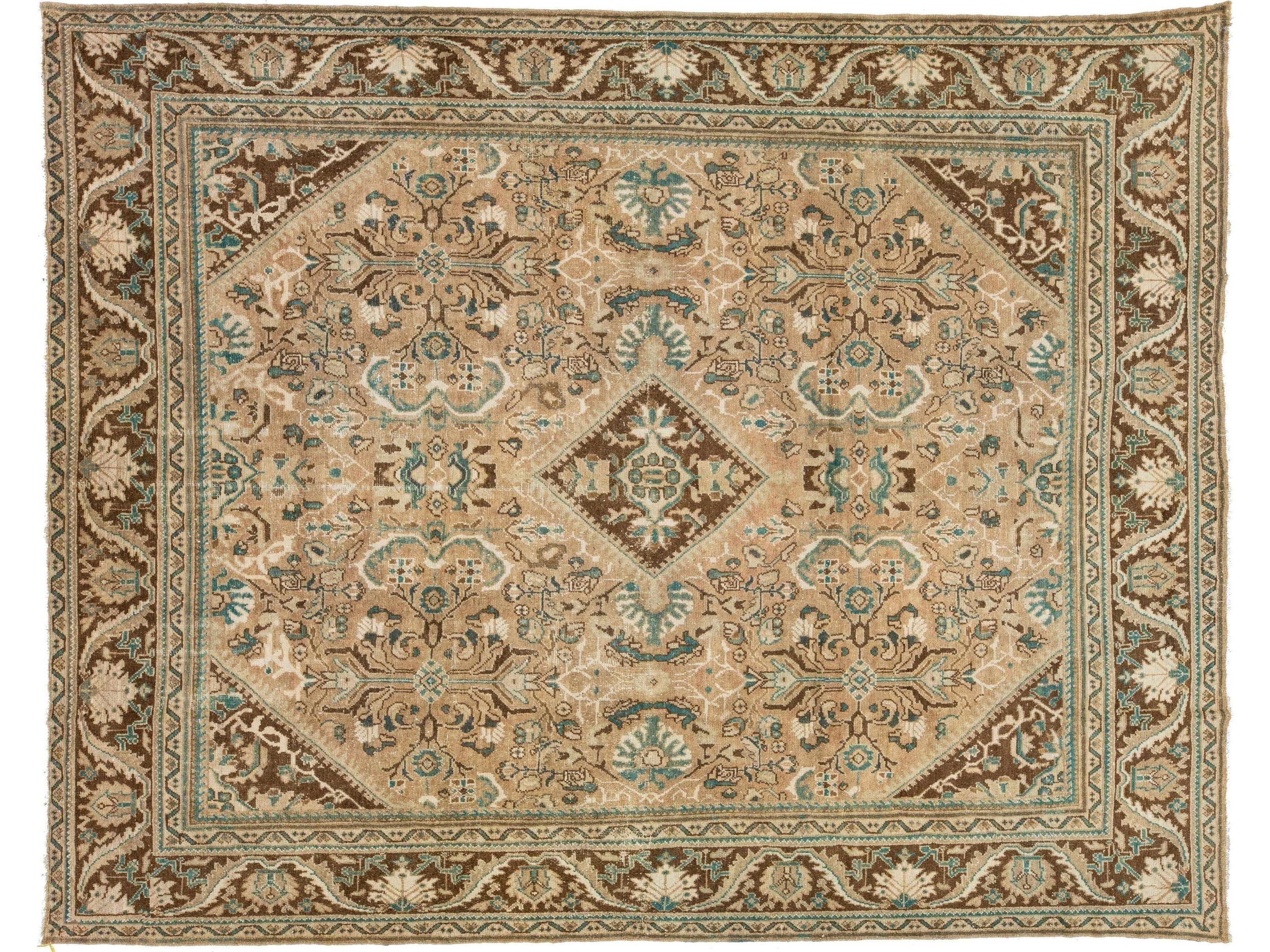 Antique Mahal Wool Rug 10 X 12