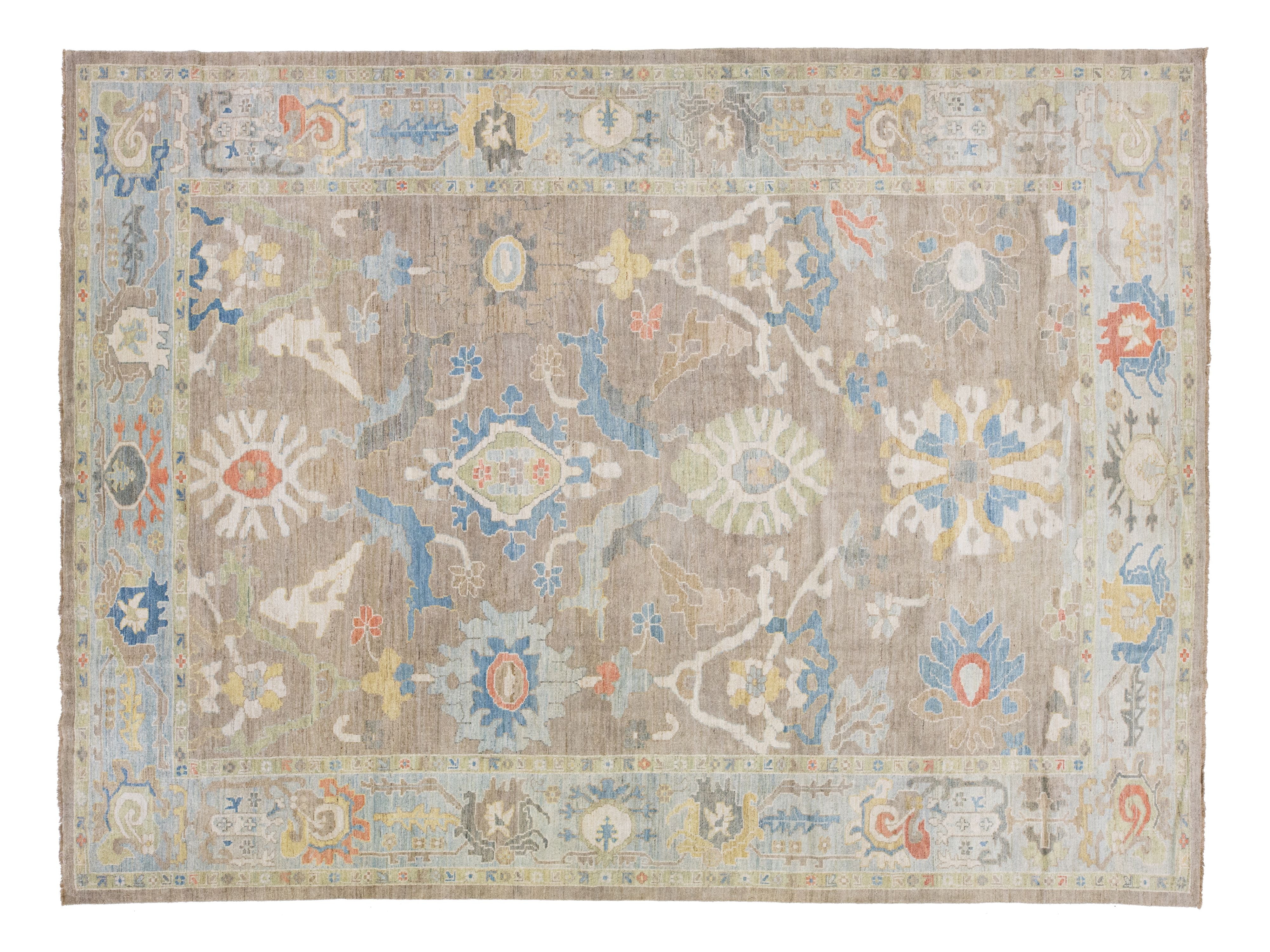 Modern Sultanabad Wool Rug 11 X 14