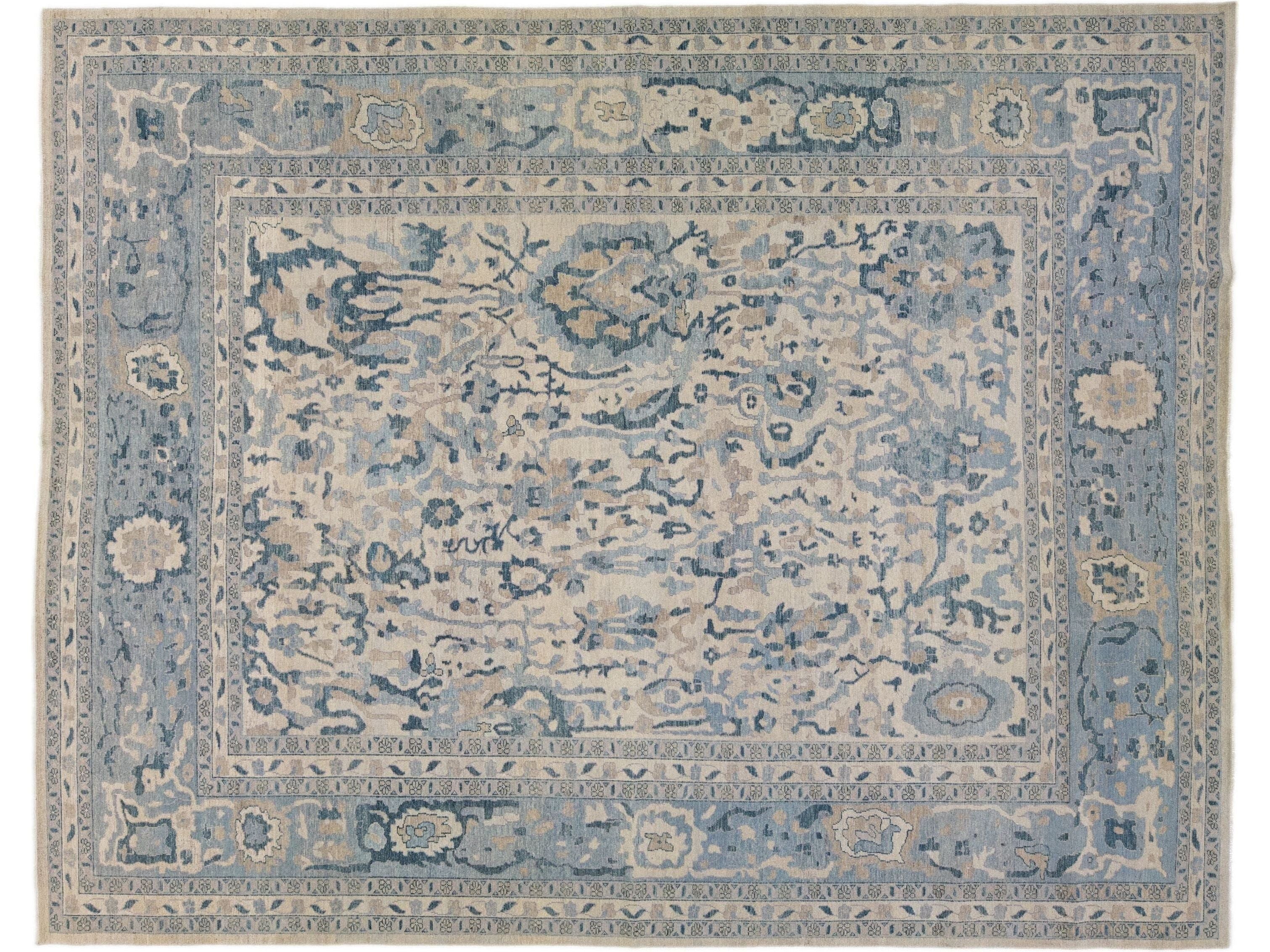 Modern Khotan Wool Rug 12 X 15