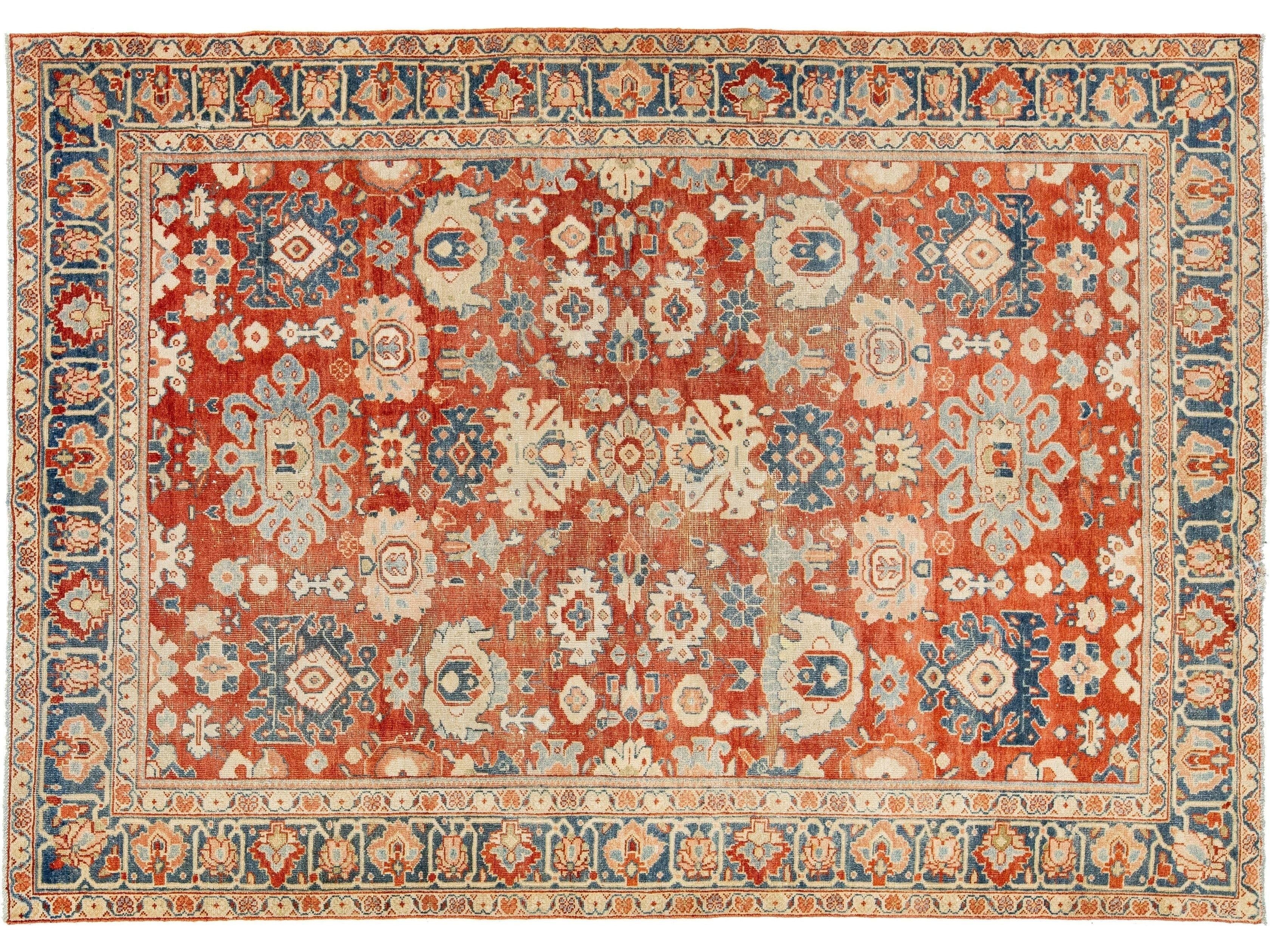 Antique Mahal Wool Rug 6 X 8