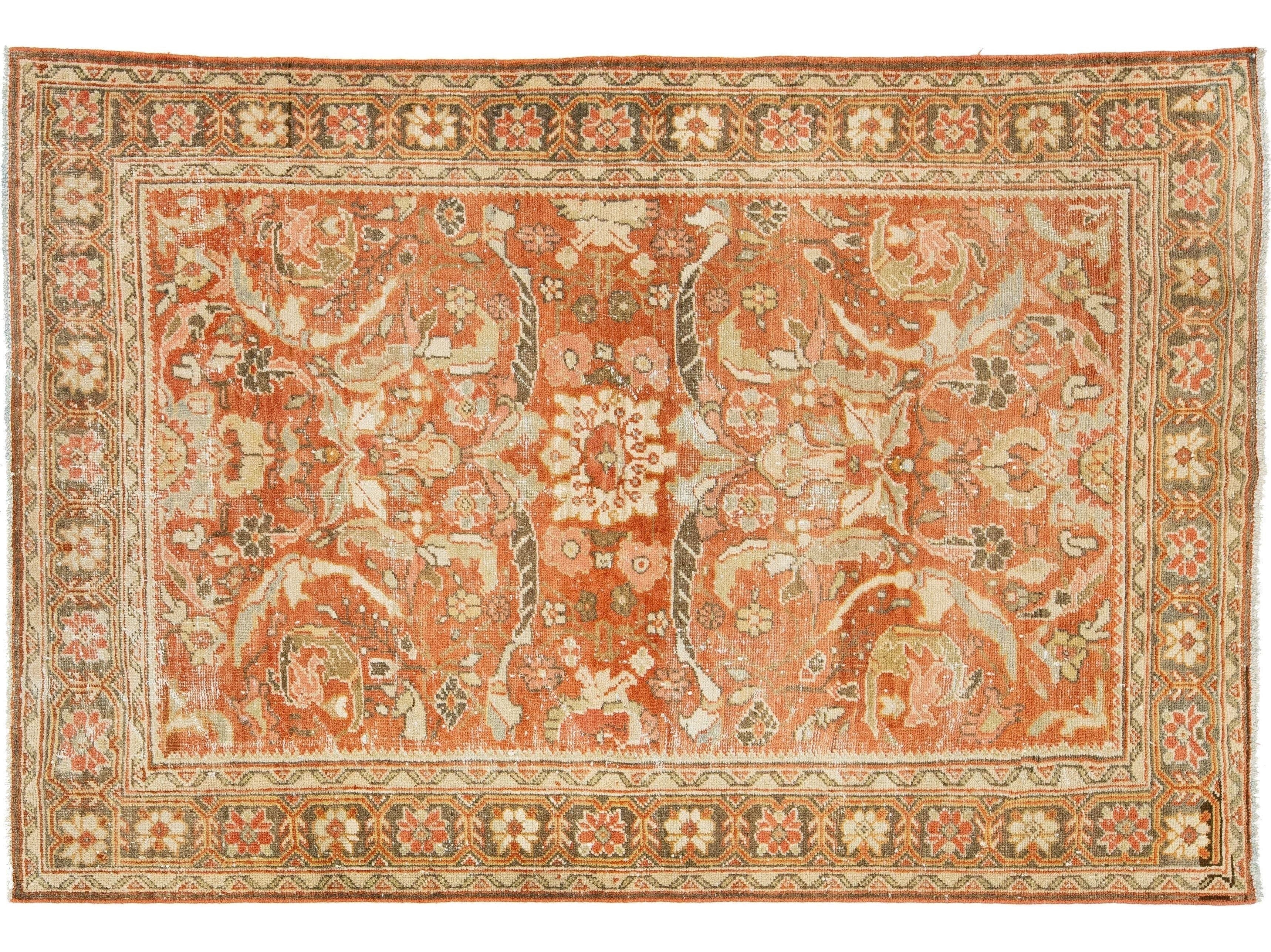 Antique Mahal Wool Rug 5 X 8
