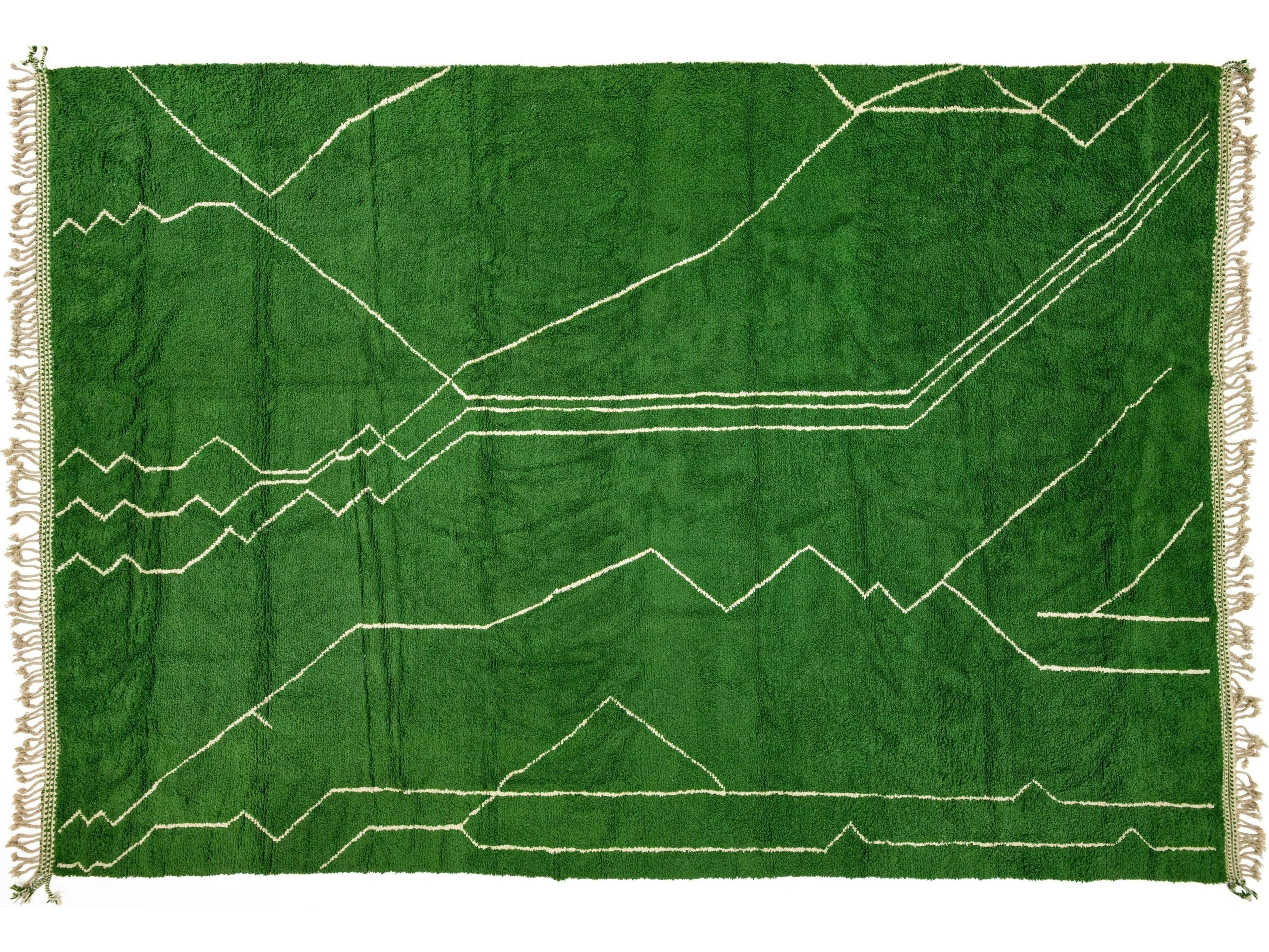 Modern Moroccan Wool Rug 14 X 21
