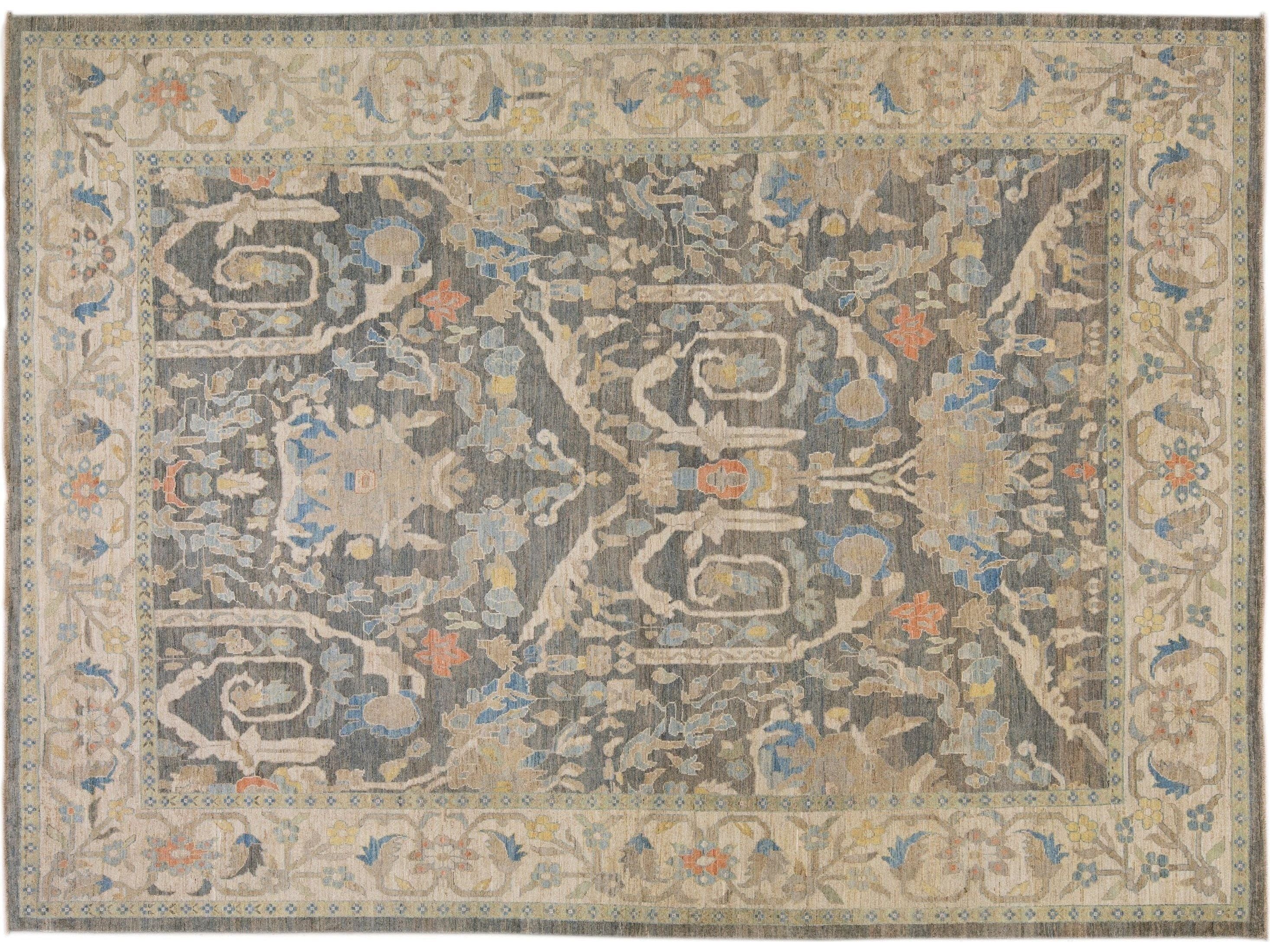 Modern Sultanabad Wool Rug 12 X 17