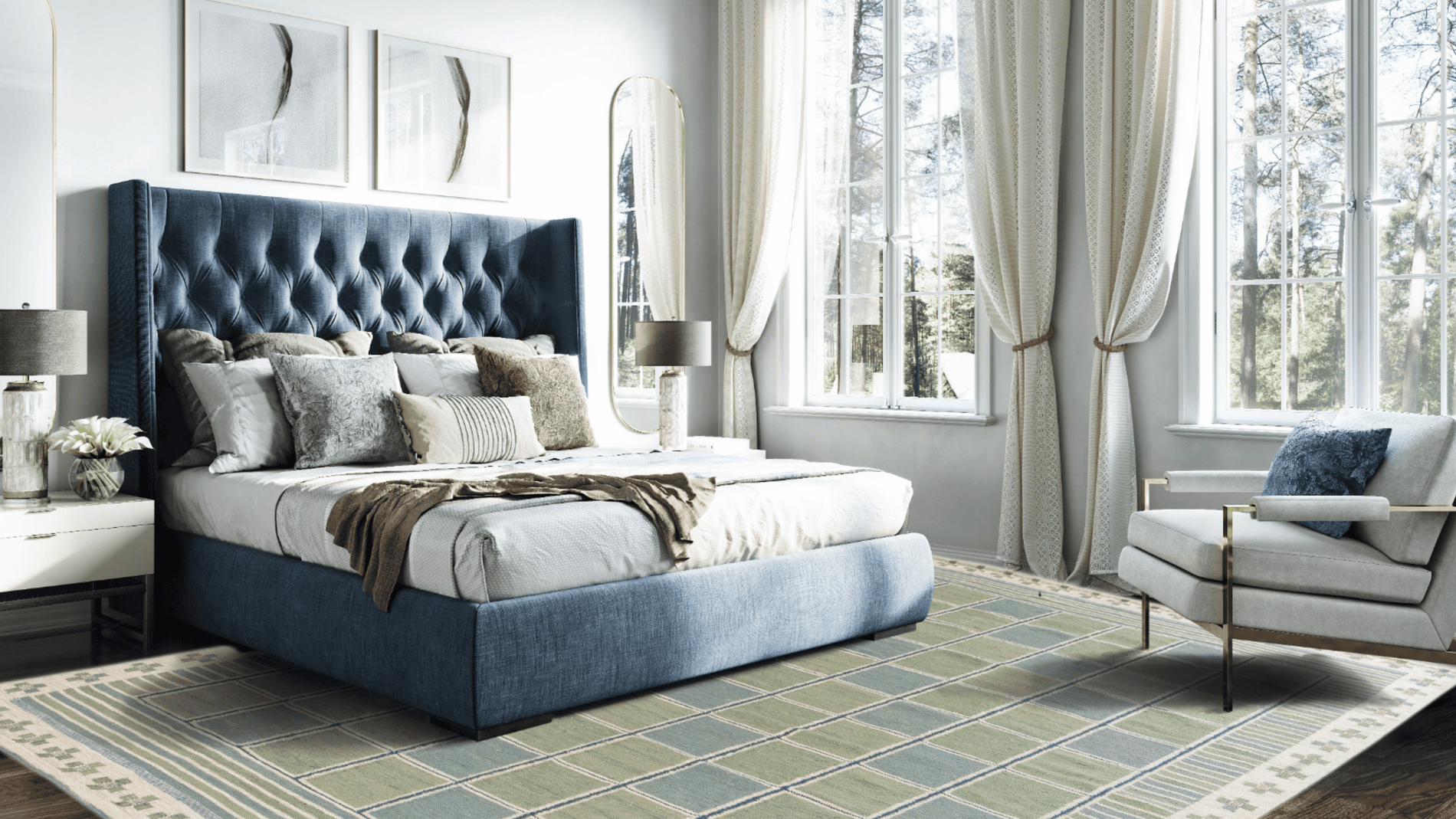 How to Pick the Size of a Rug Under a Bed