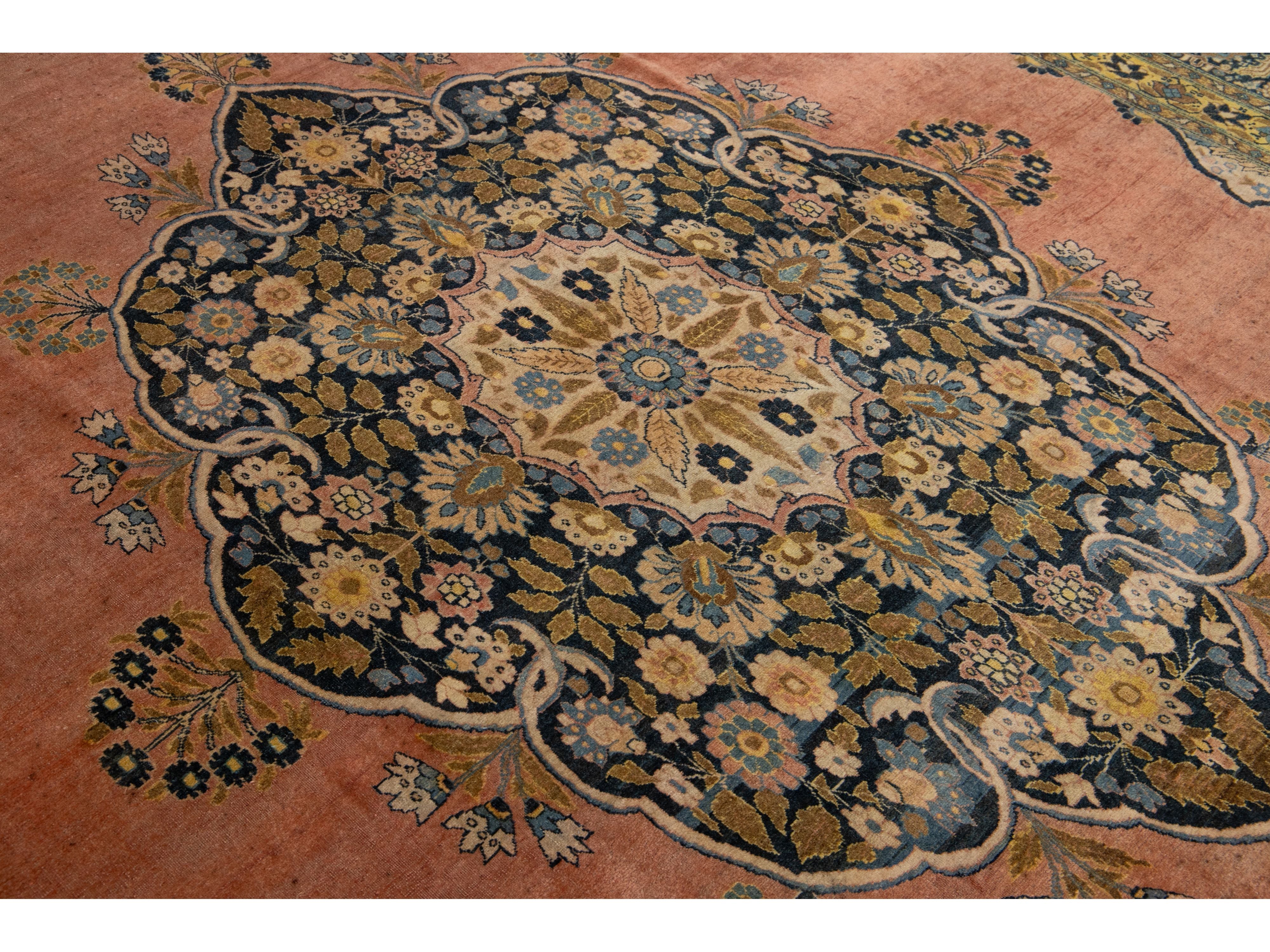 Antique Persian Tabriz Wool Rug 9 X 13