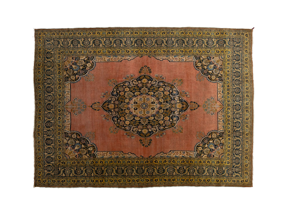Antique Persian Tabriz Wool Rug 9 X 13