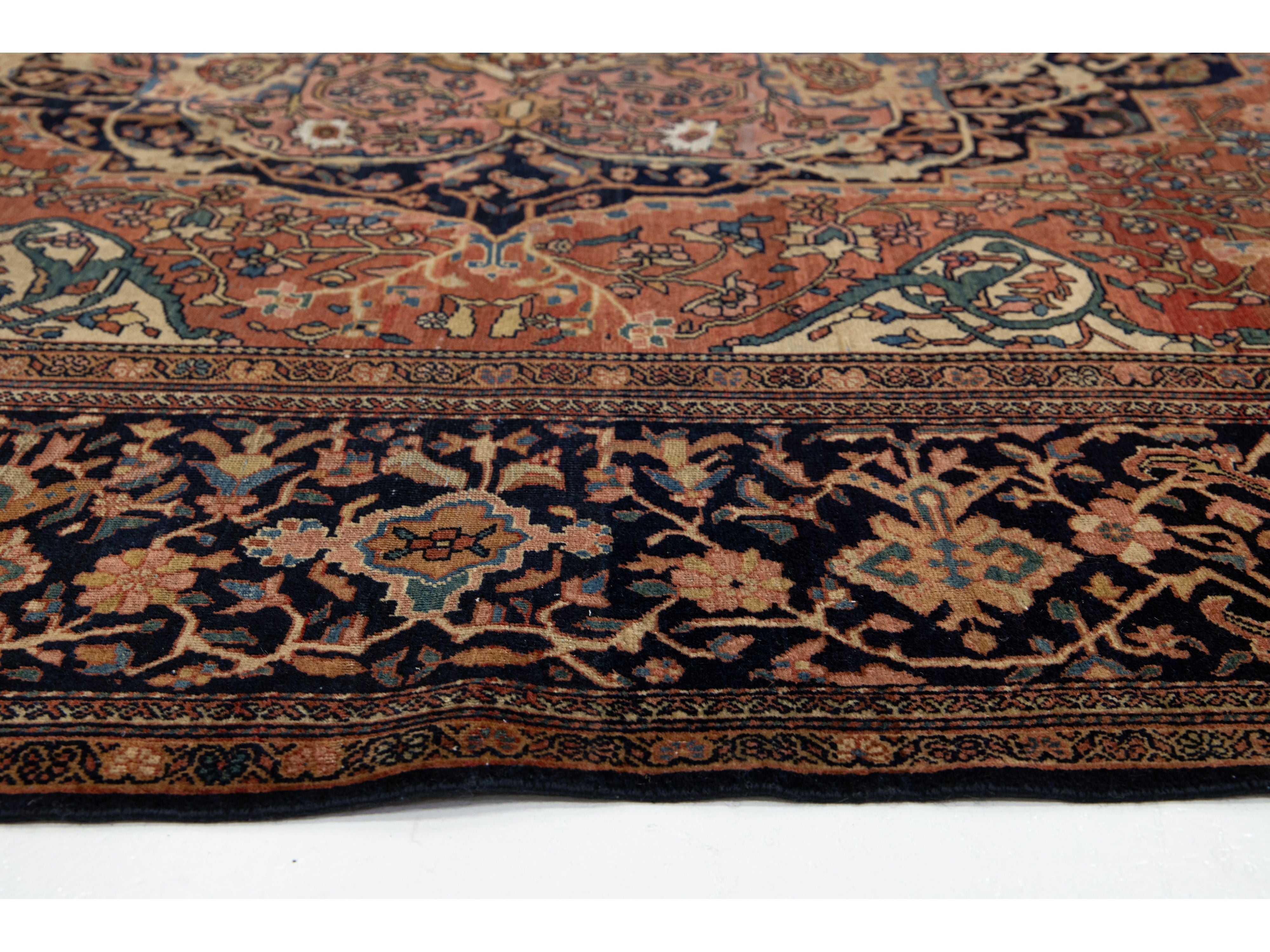 Antique Persian Farahan Wool Rug 8 X 12
