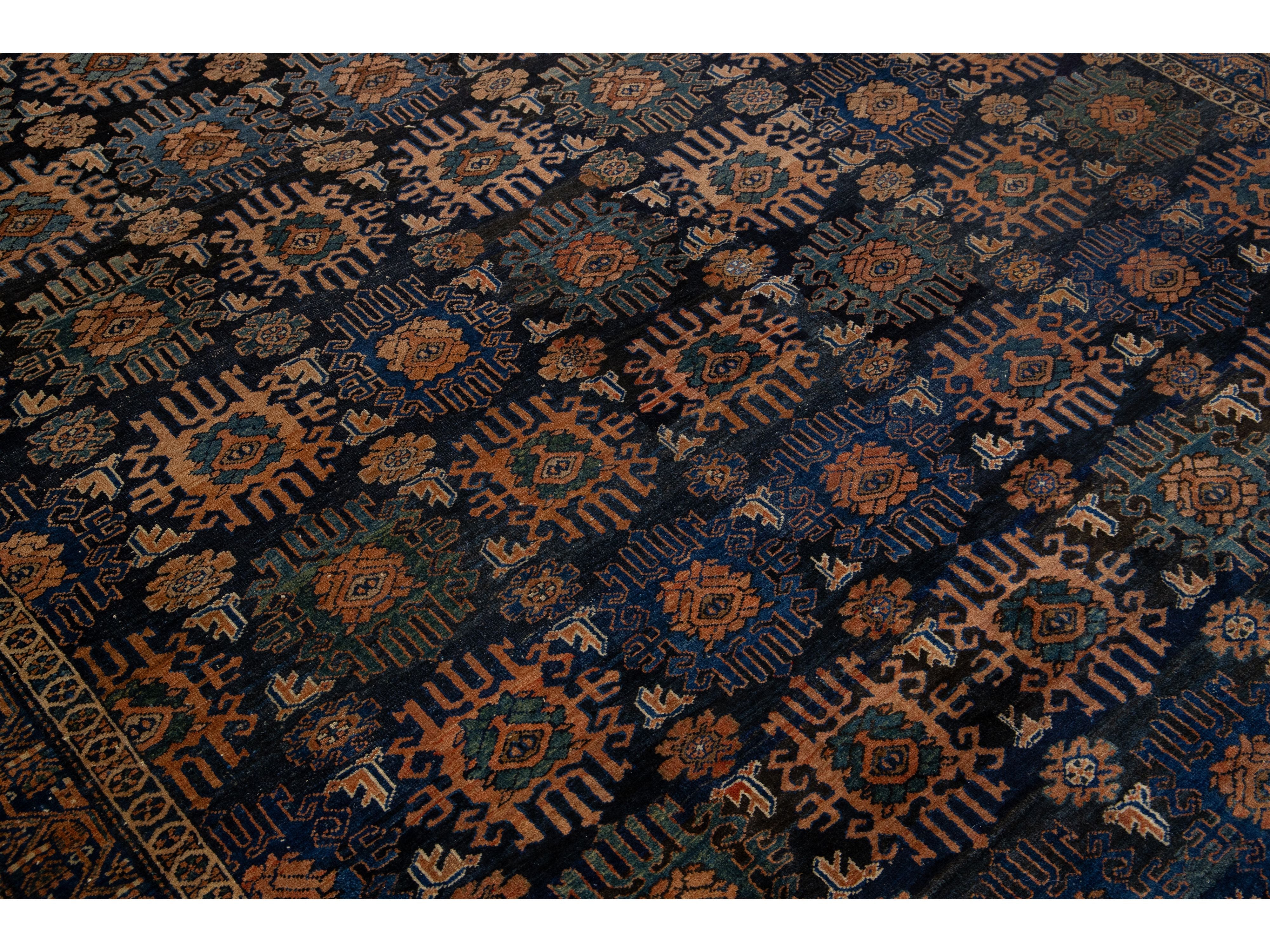 Antique Persian Hamadan Wool Rug 10 X 13