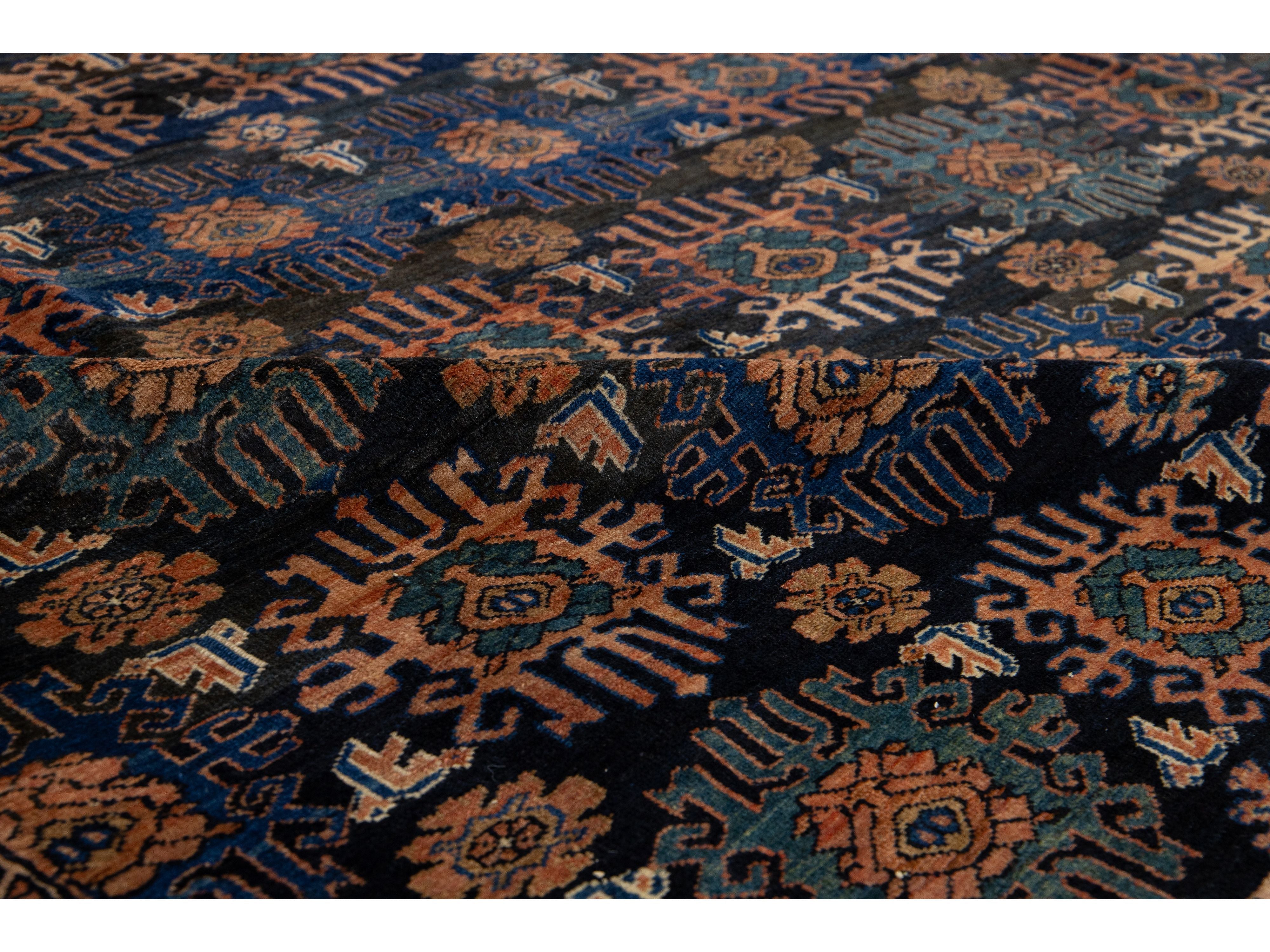 Antique Persian Hamadan Wool Rug 10 X 13
