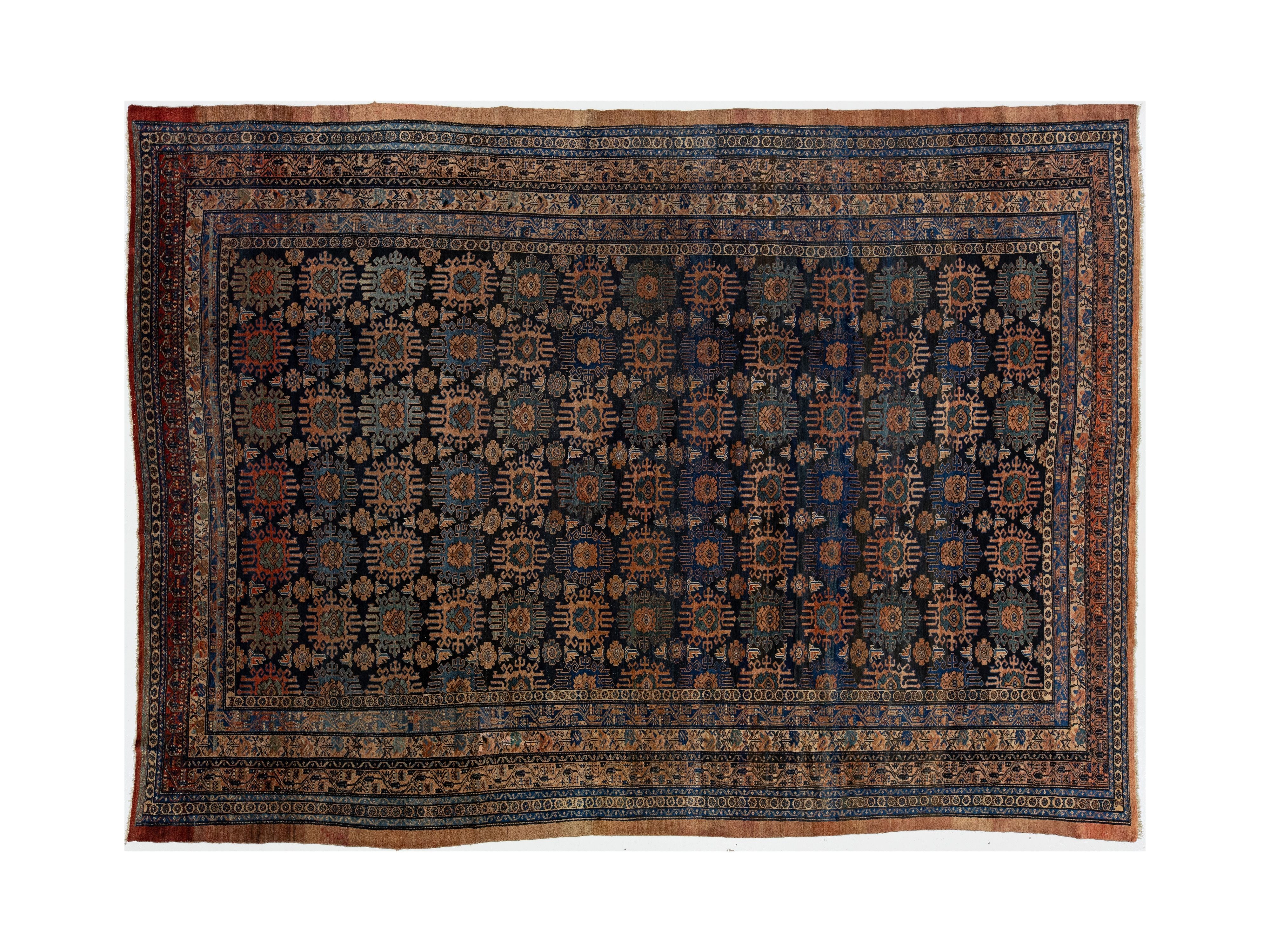 Antique Persian Hamadan Wool Rug 10 X 13