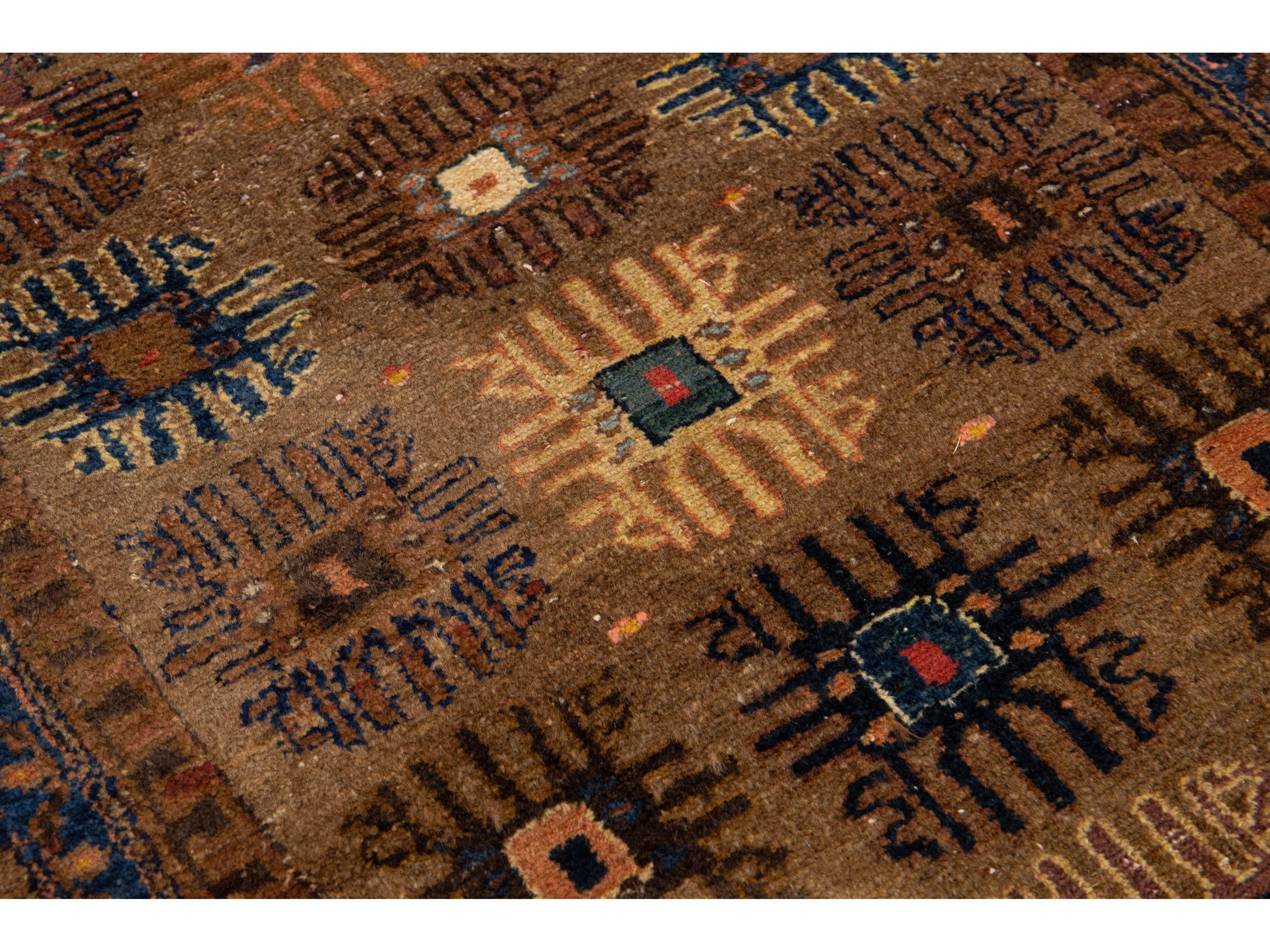 Antique Hamadan Wool Runner Rug 3 X 11