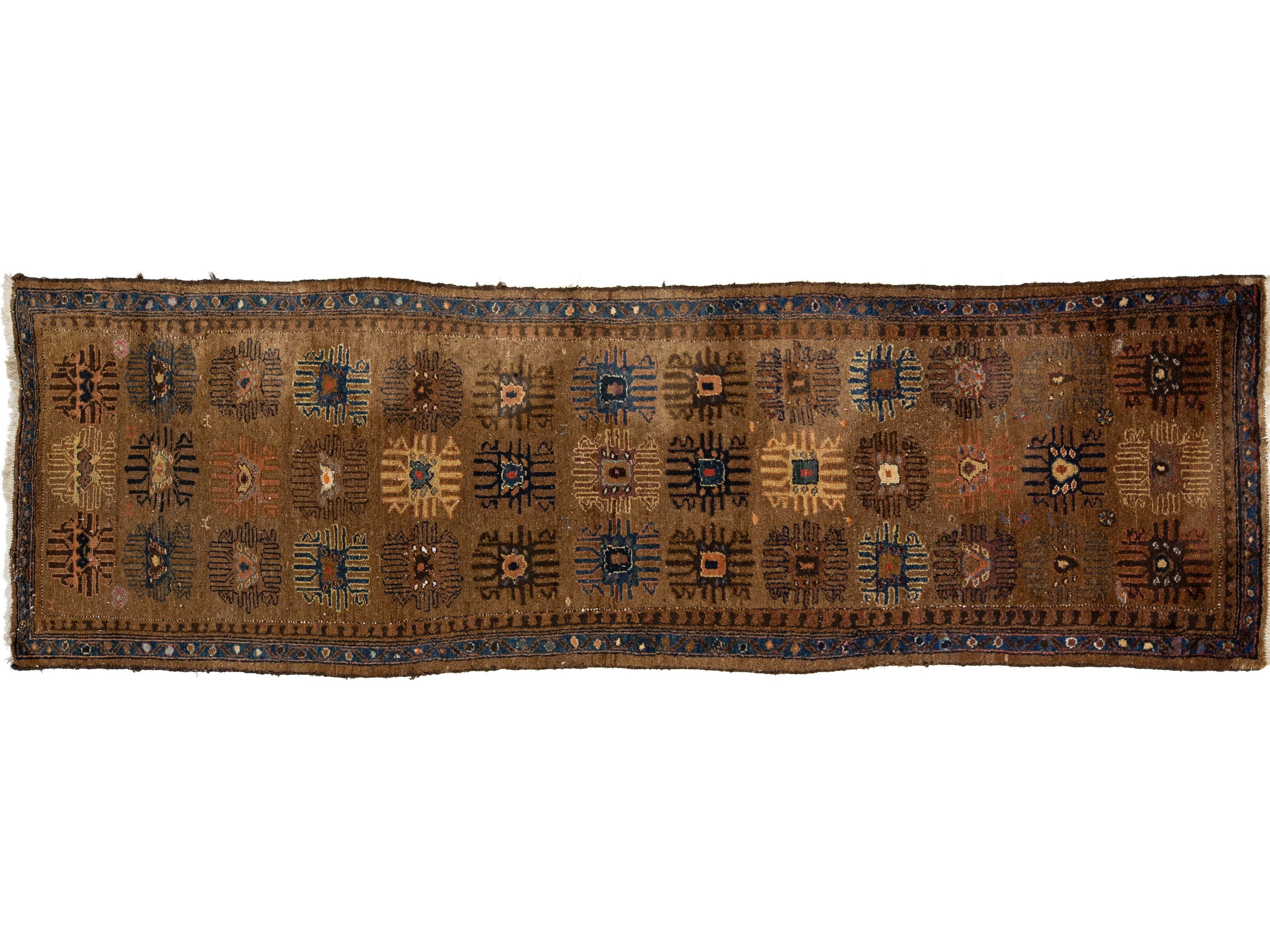 Antique Hamadan Wool Runner Rug 3 X 11