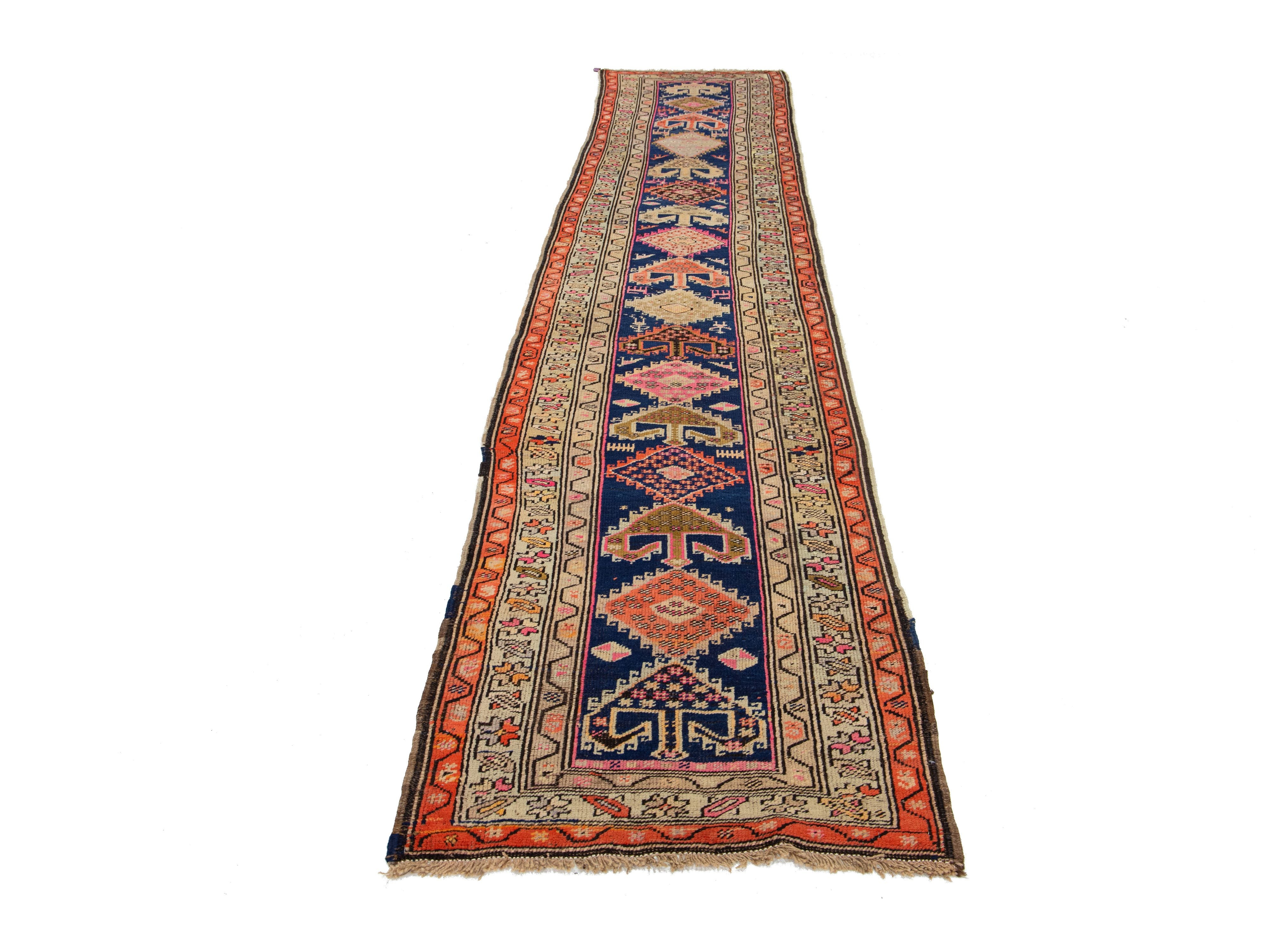 Antique Persian Malayer Wool Runner Rug 3 X 15