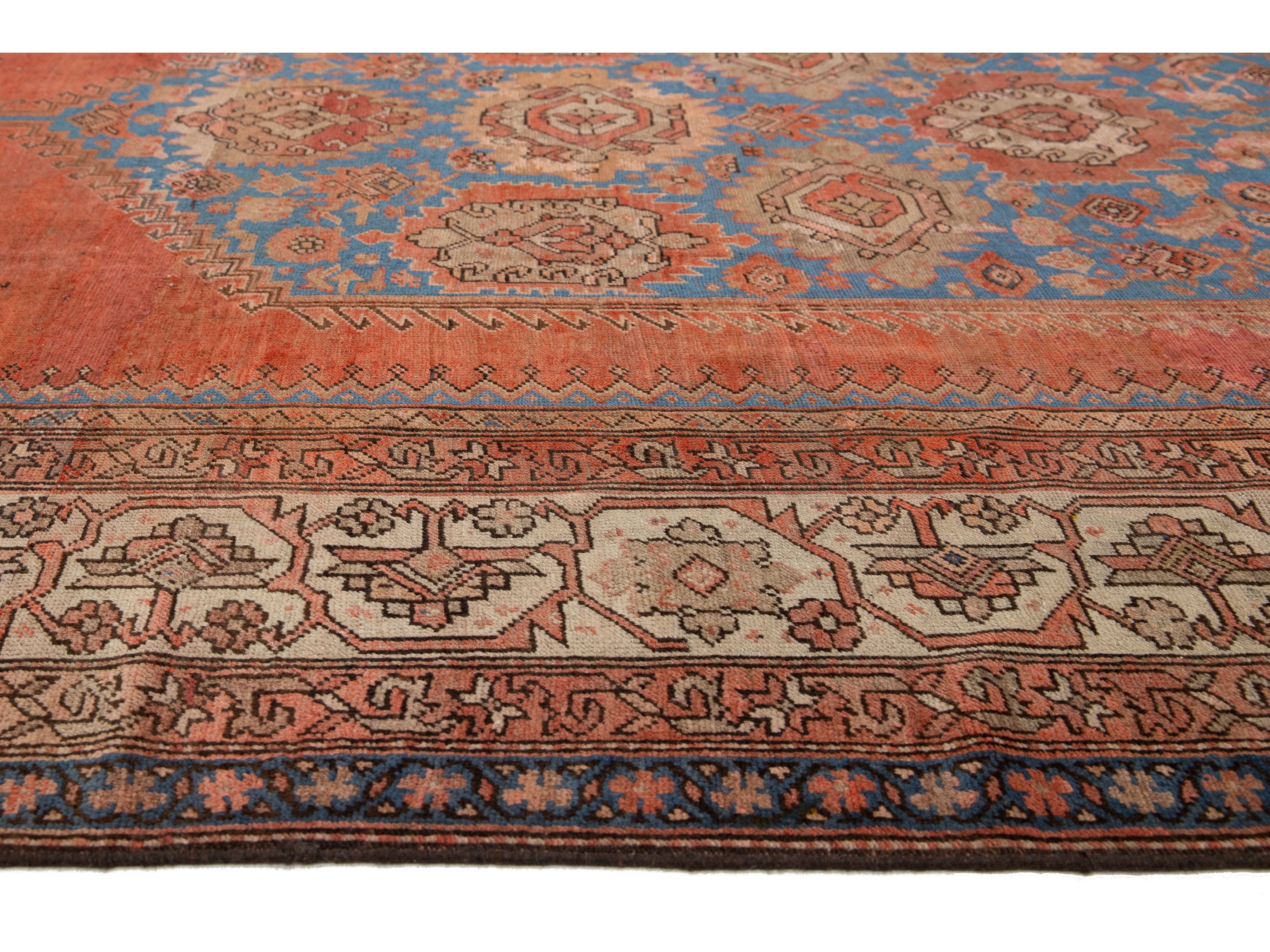 Antique Persian Bakshaish Wool Runner Rug 7 X 20