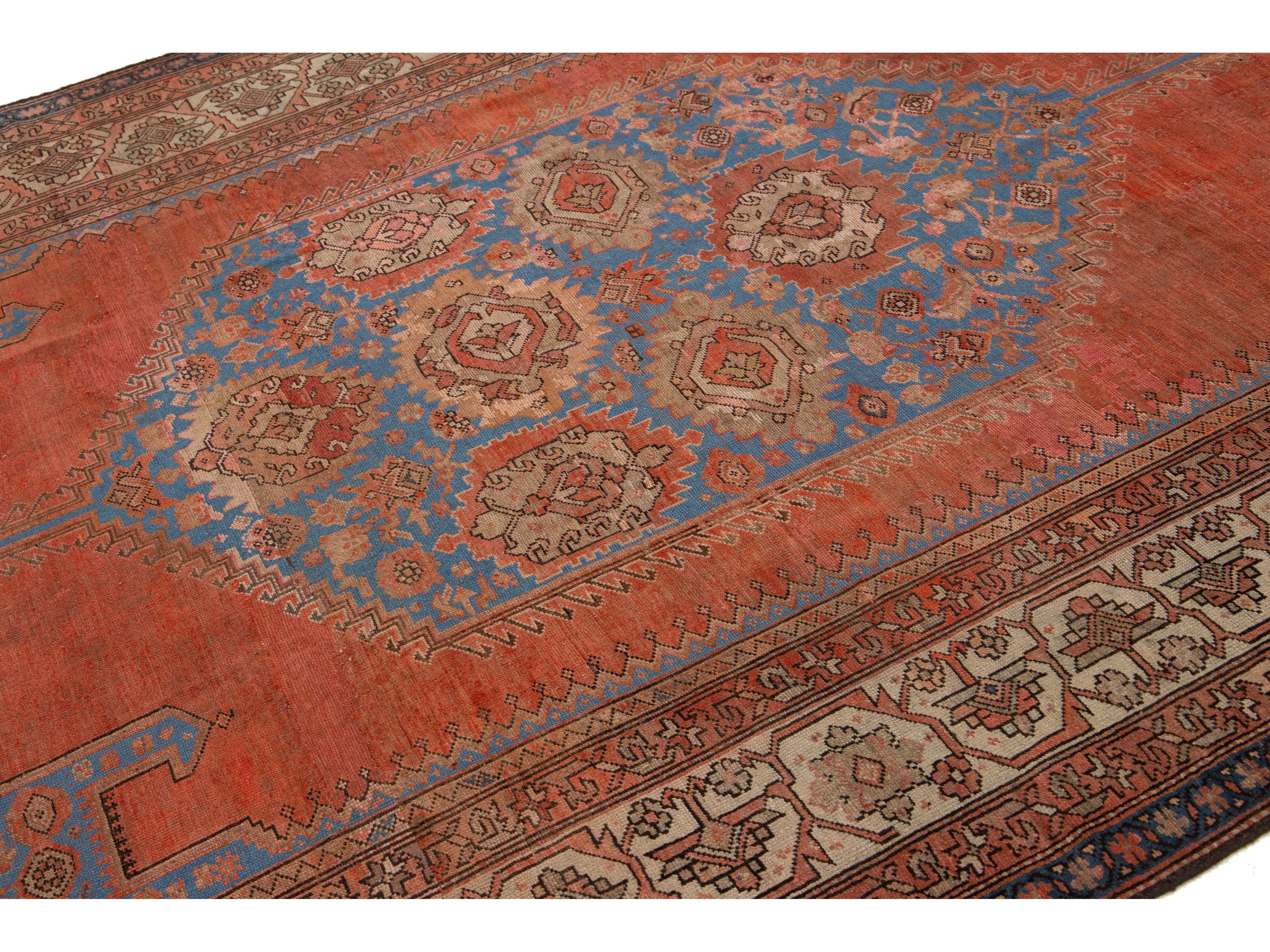 Antique Persian Bakshaish Wool Runner Rug 7 X 20