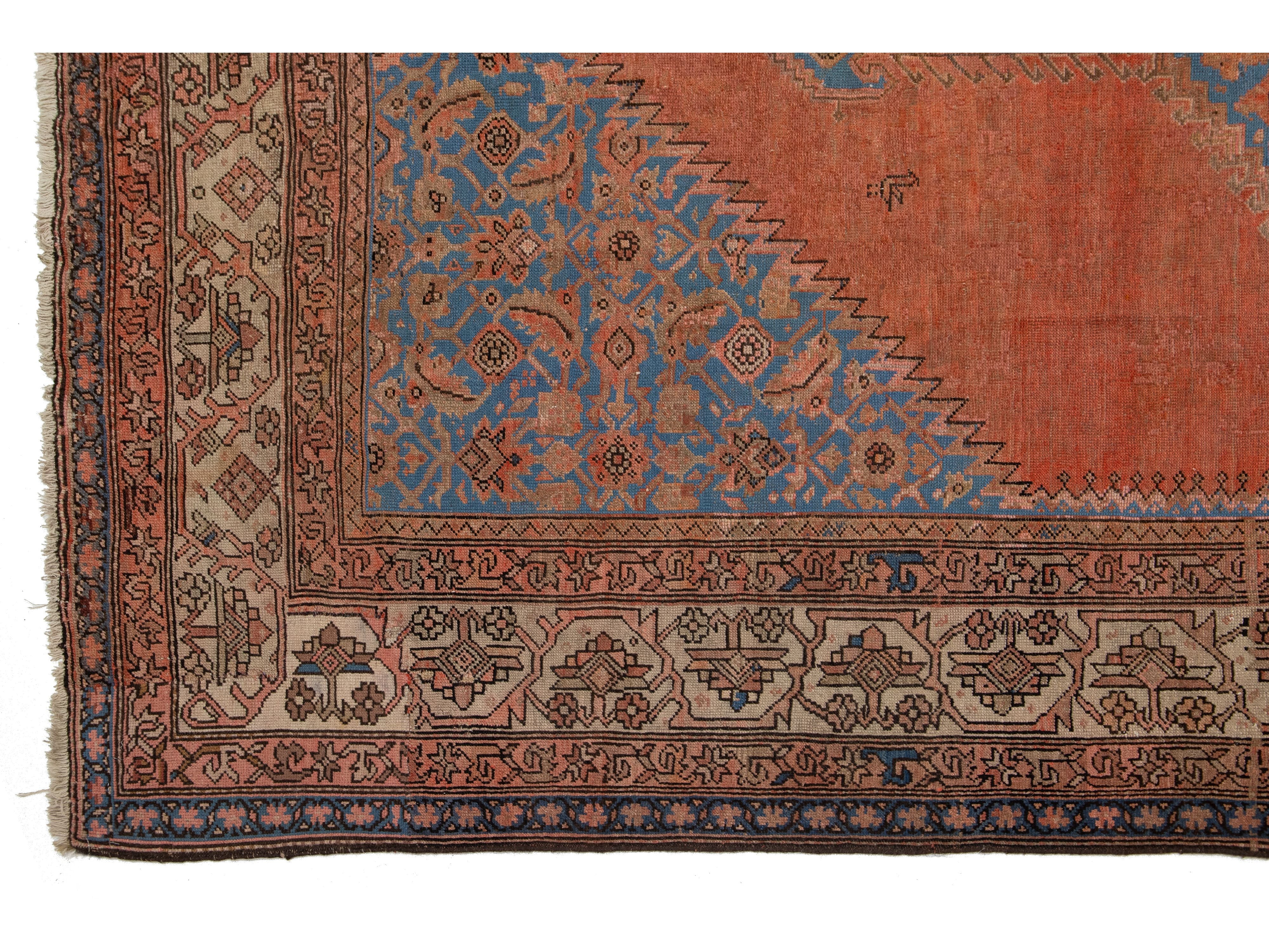 Antique Persian Bakshaish Wool Runner Rug 7 X 20