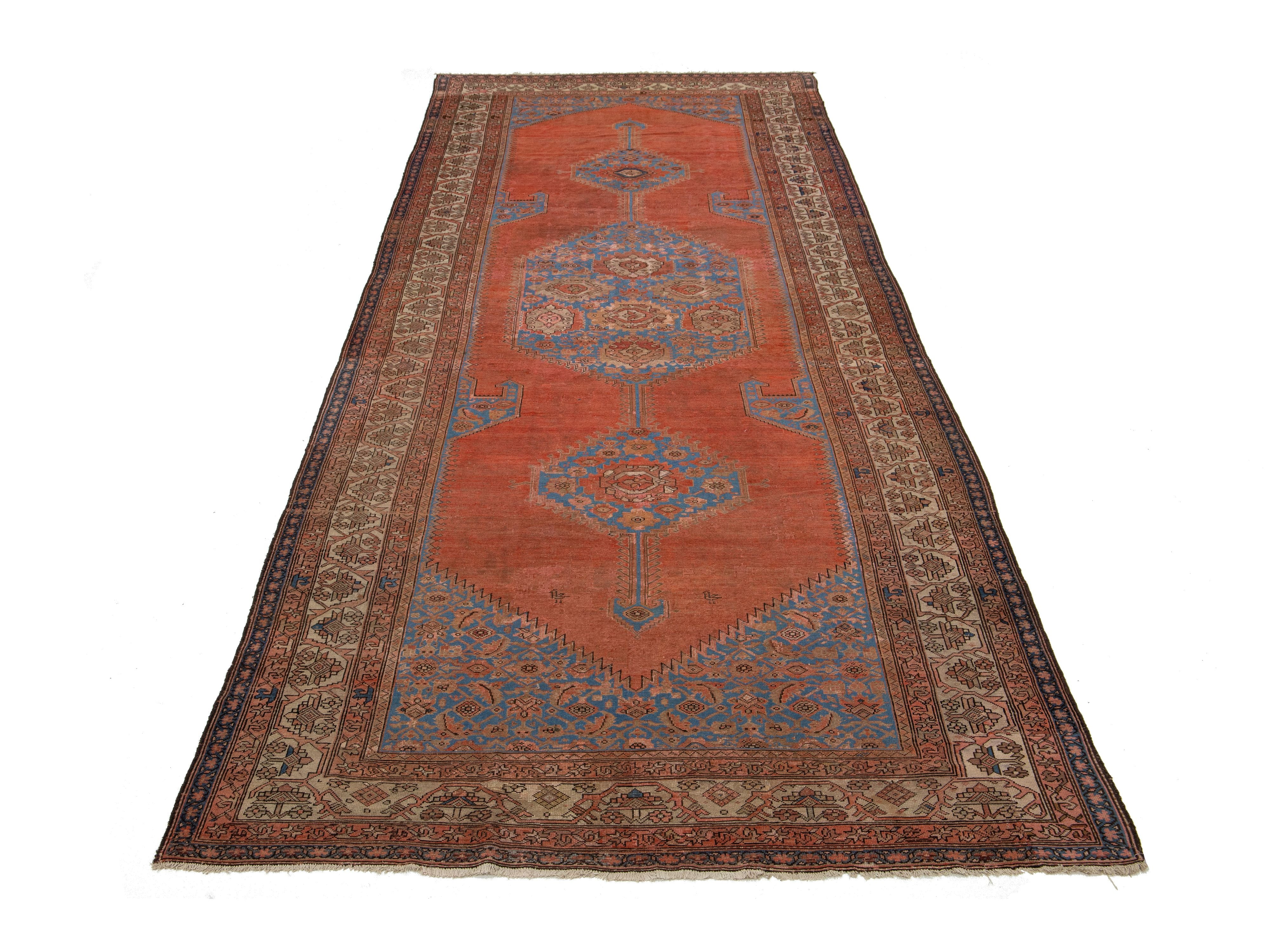 Antique Persian Bakshaish Wool Runner Rug 7 X 20