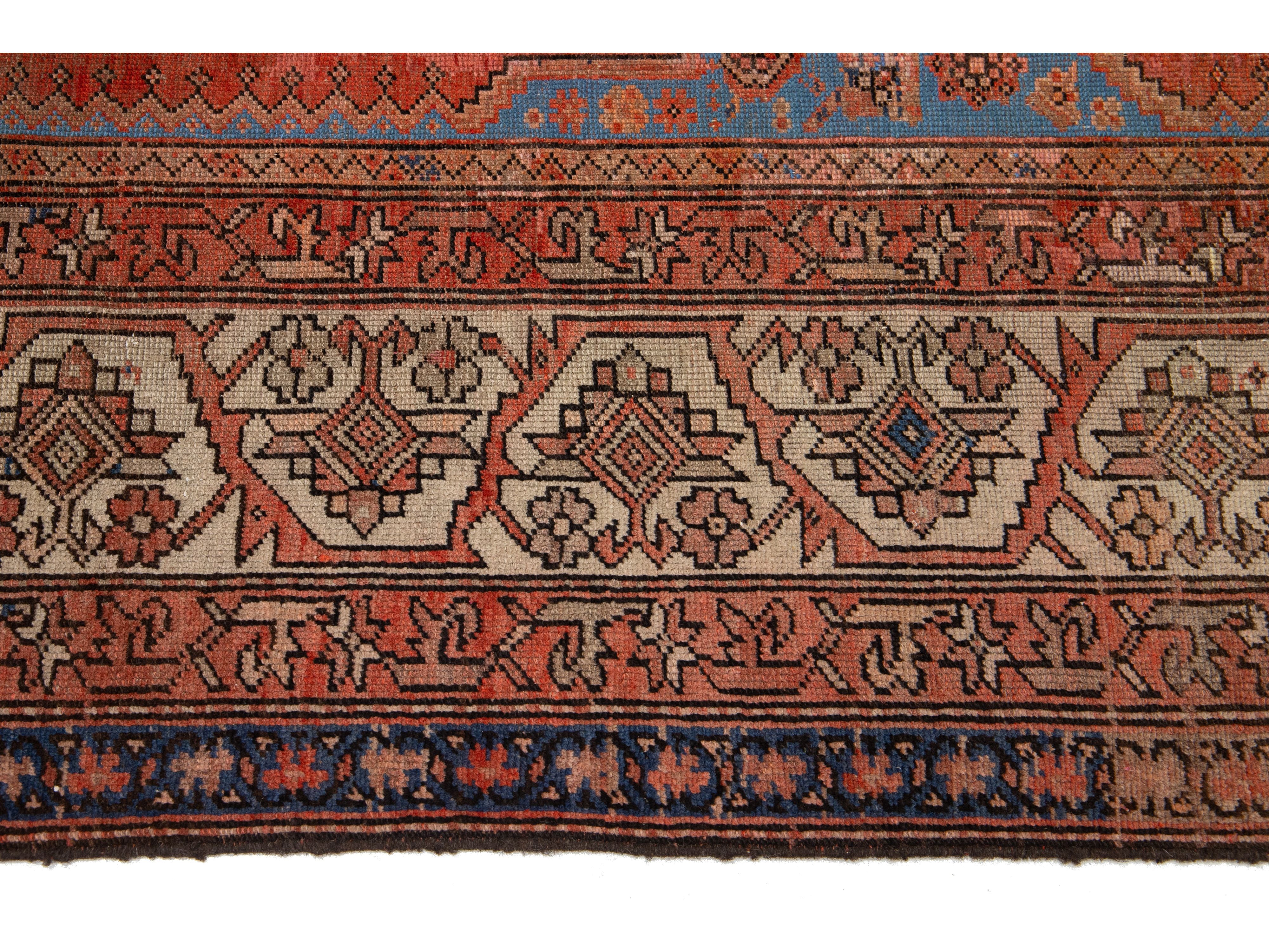 Antique Persian Bakshaish Wool Runner Rug 7 X 20