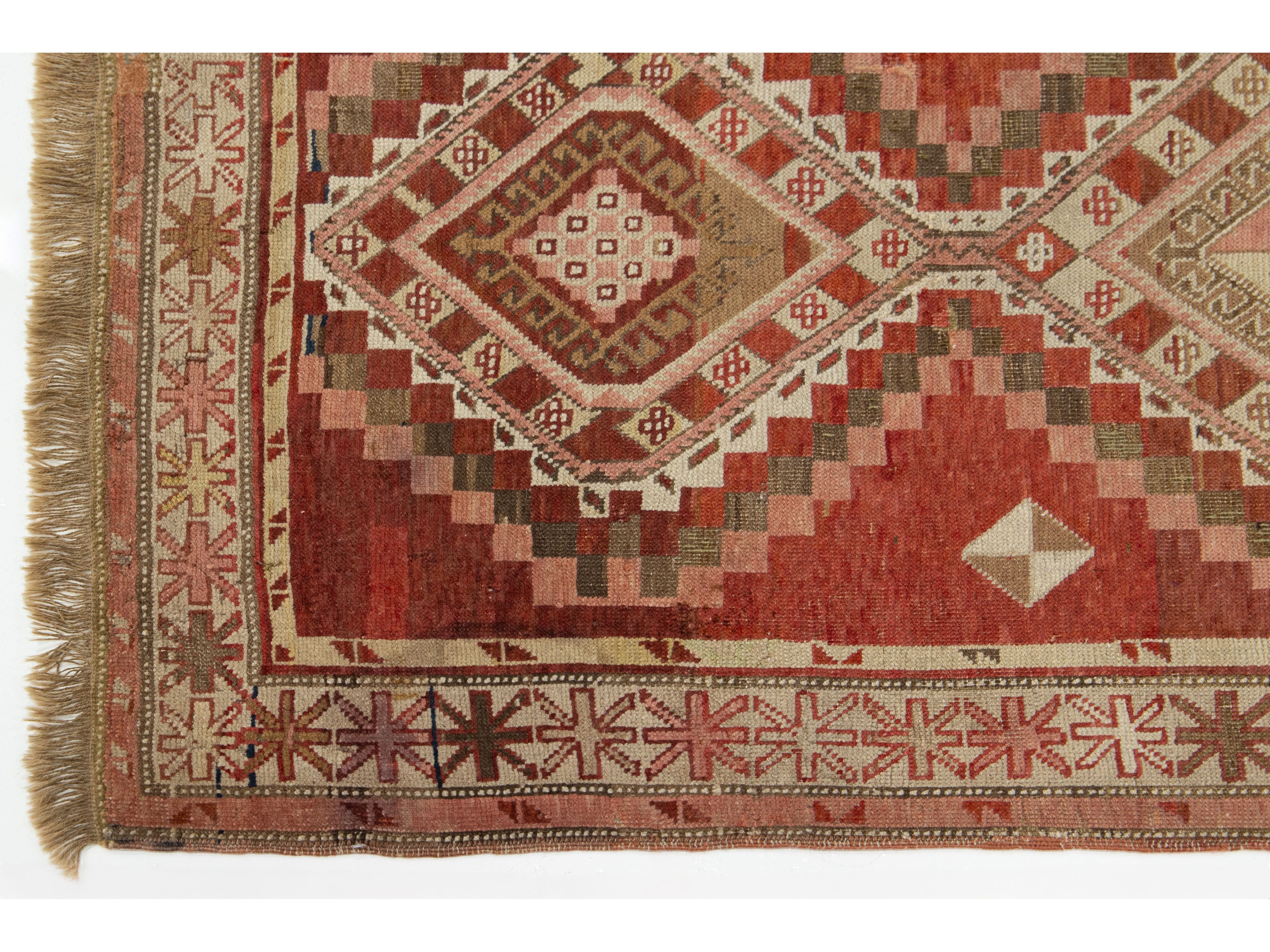 Antique Malayer Wool Runner Rug 4 X 16