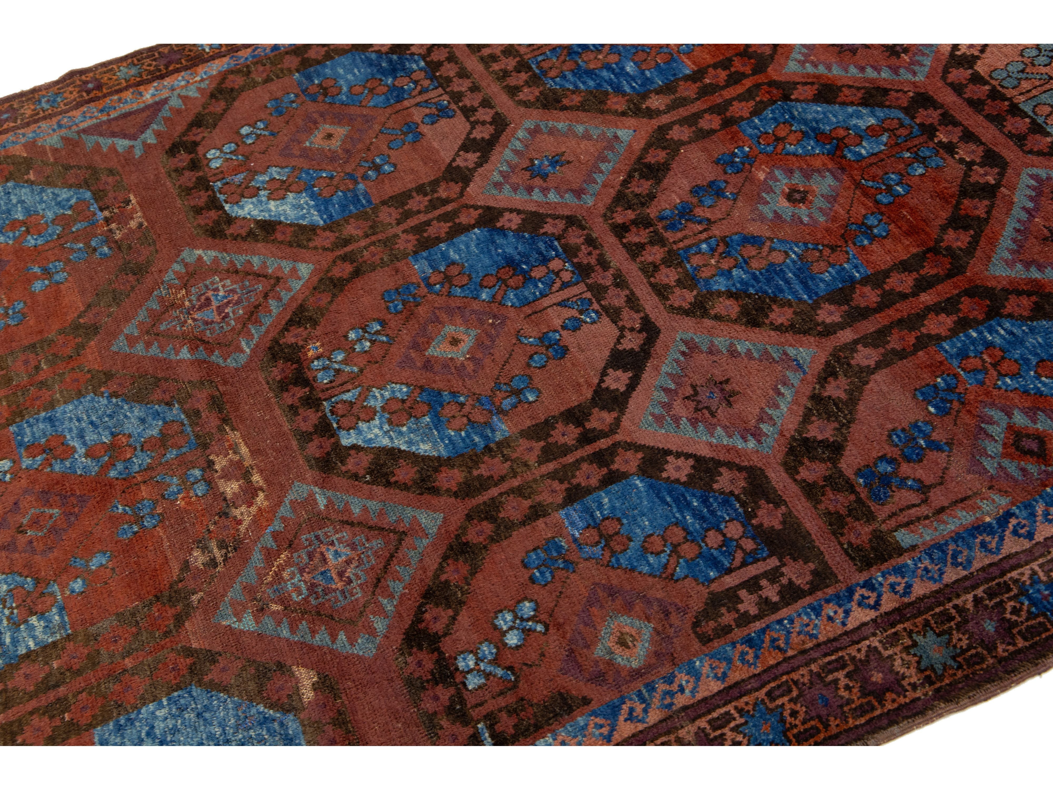 Antique Persian Turkman Wool Rug 5 X 7