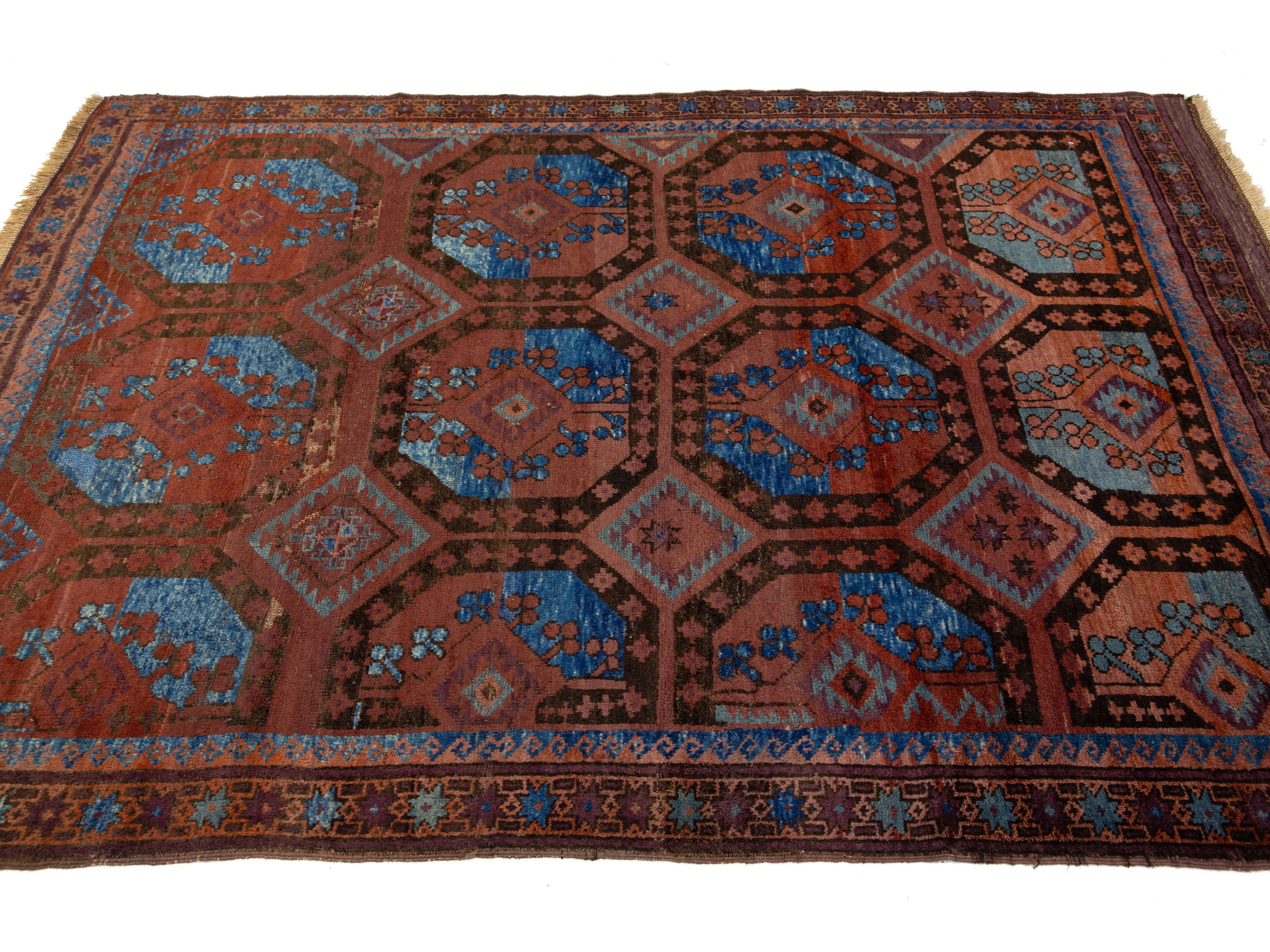 Antique Persian Turkman Wool Rug 5 X 7
