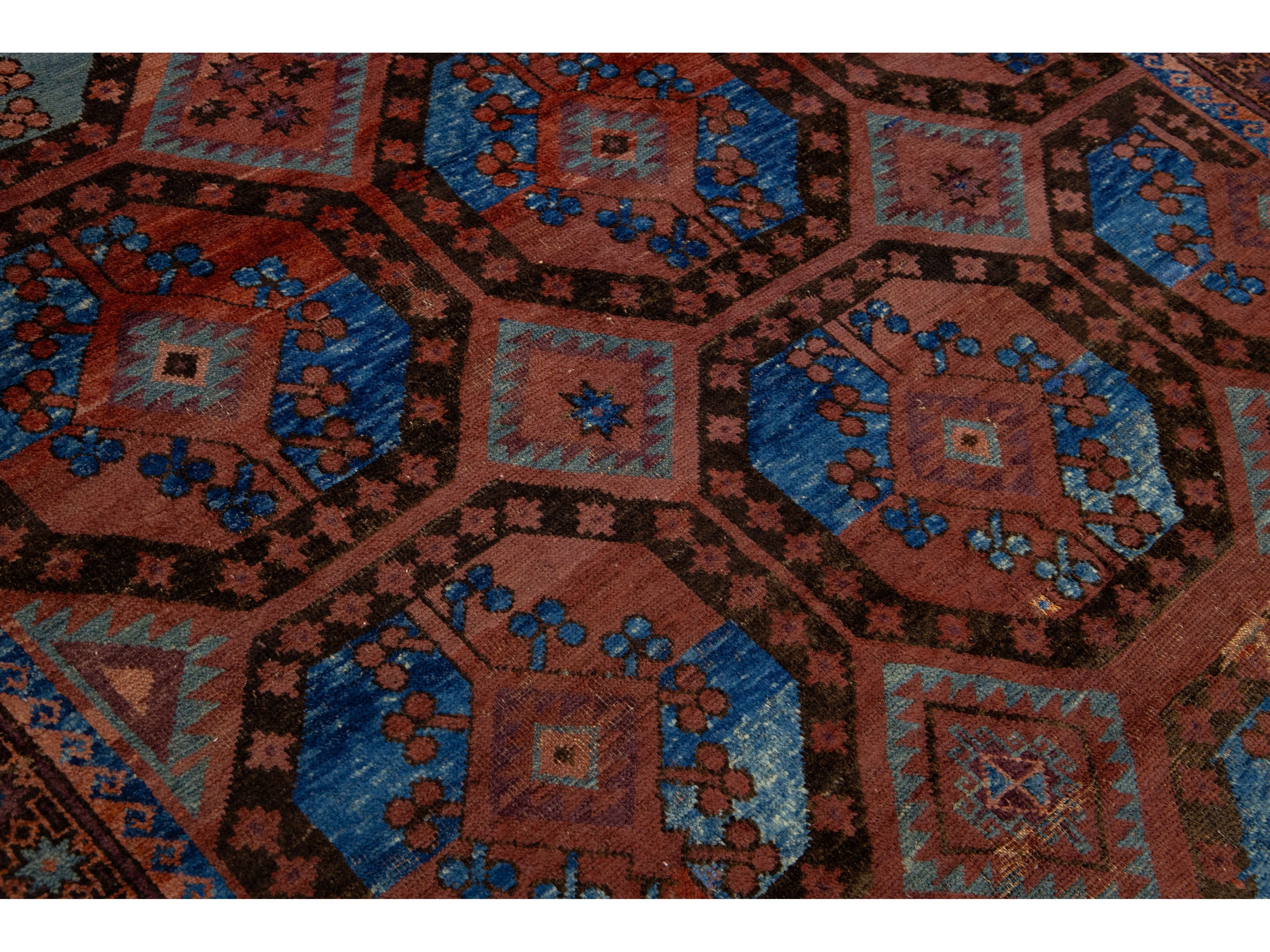 Antique Persian Turkman Wool Rug 5 X 7