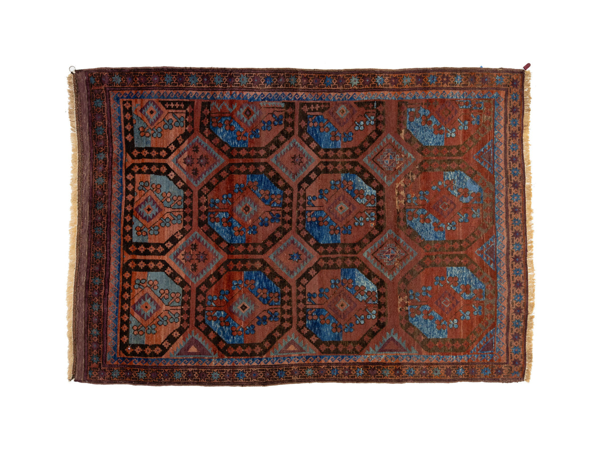Antique Persian Turkman Wool Rug 5 X 7